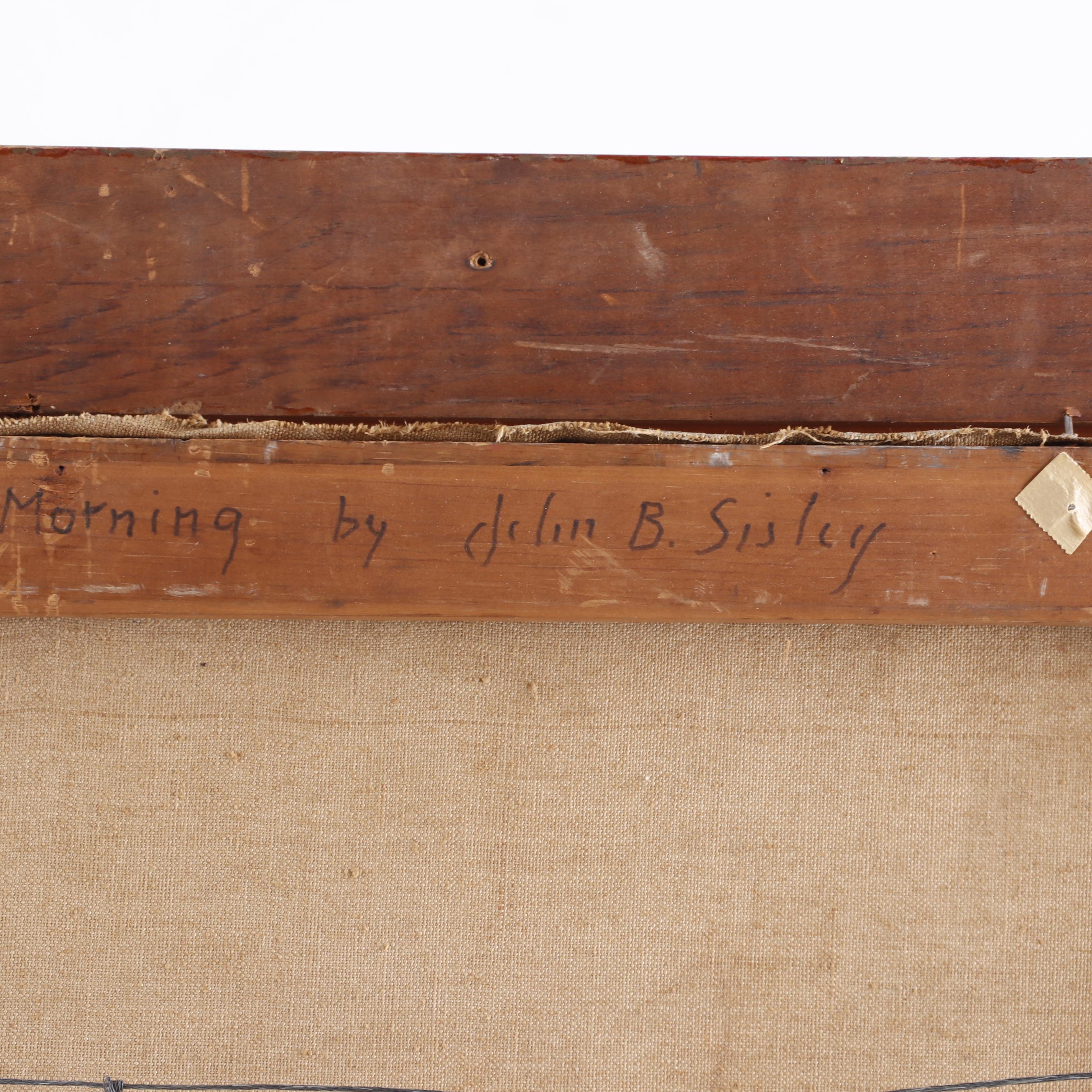 John B. Sisley Oil Painting "Spring and Main Sunday Morning"