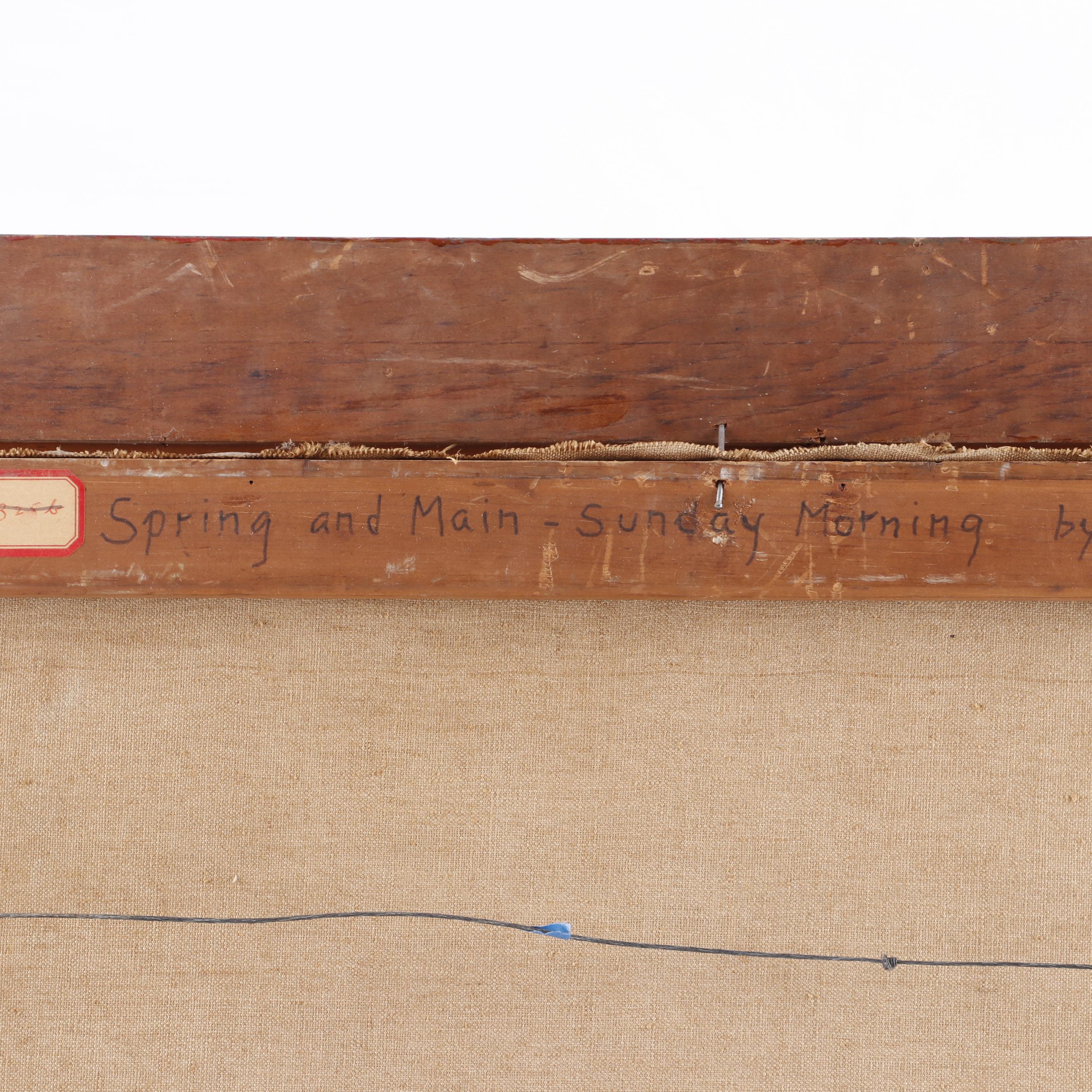 John B. Sisley Oil Painting "Spring and Main Sunday Morning"