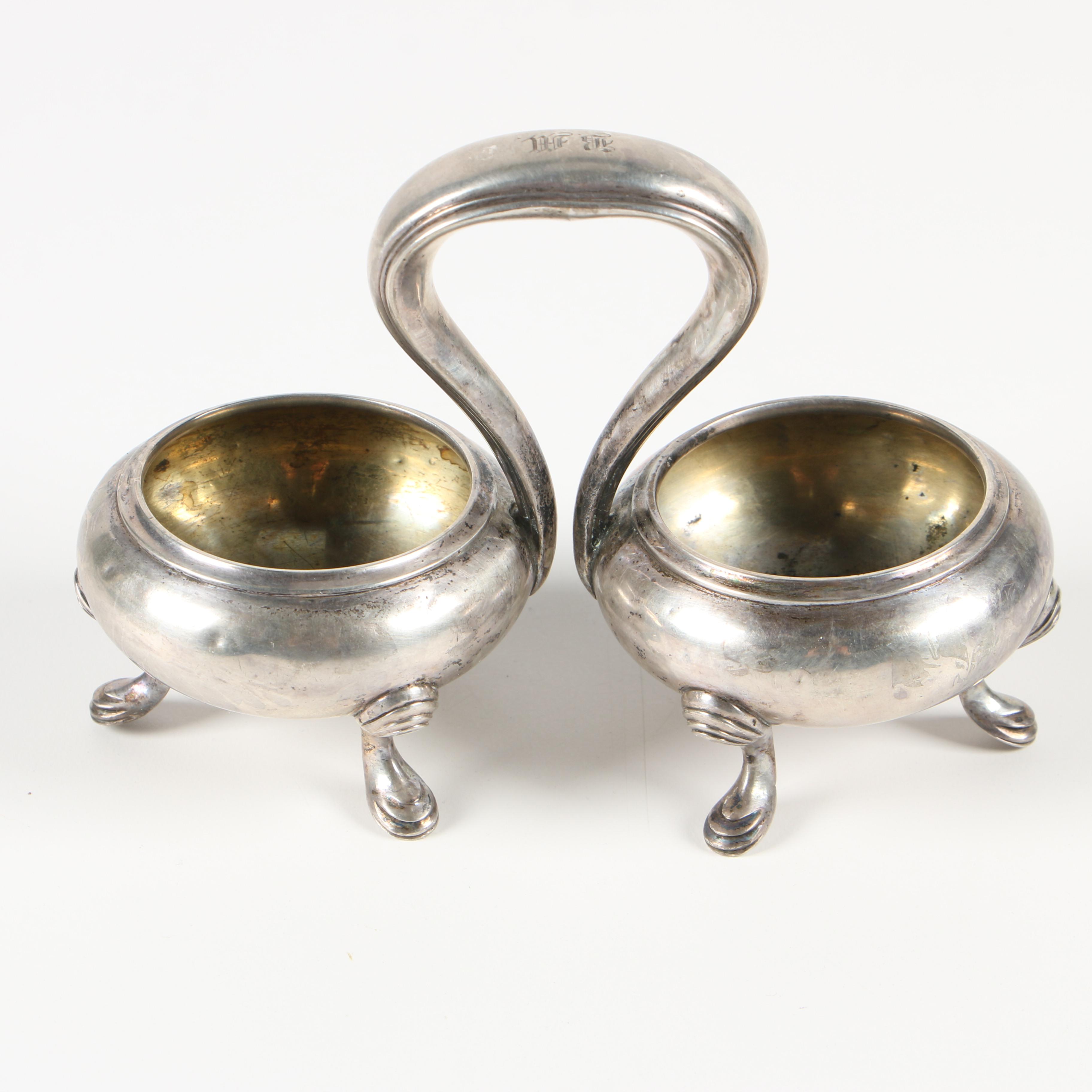 German 800 Silver Double Salt Dip from Berlin, 1854–1863