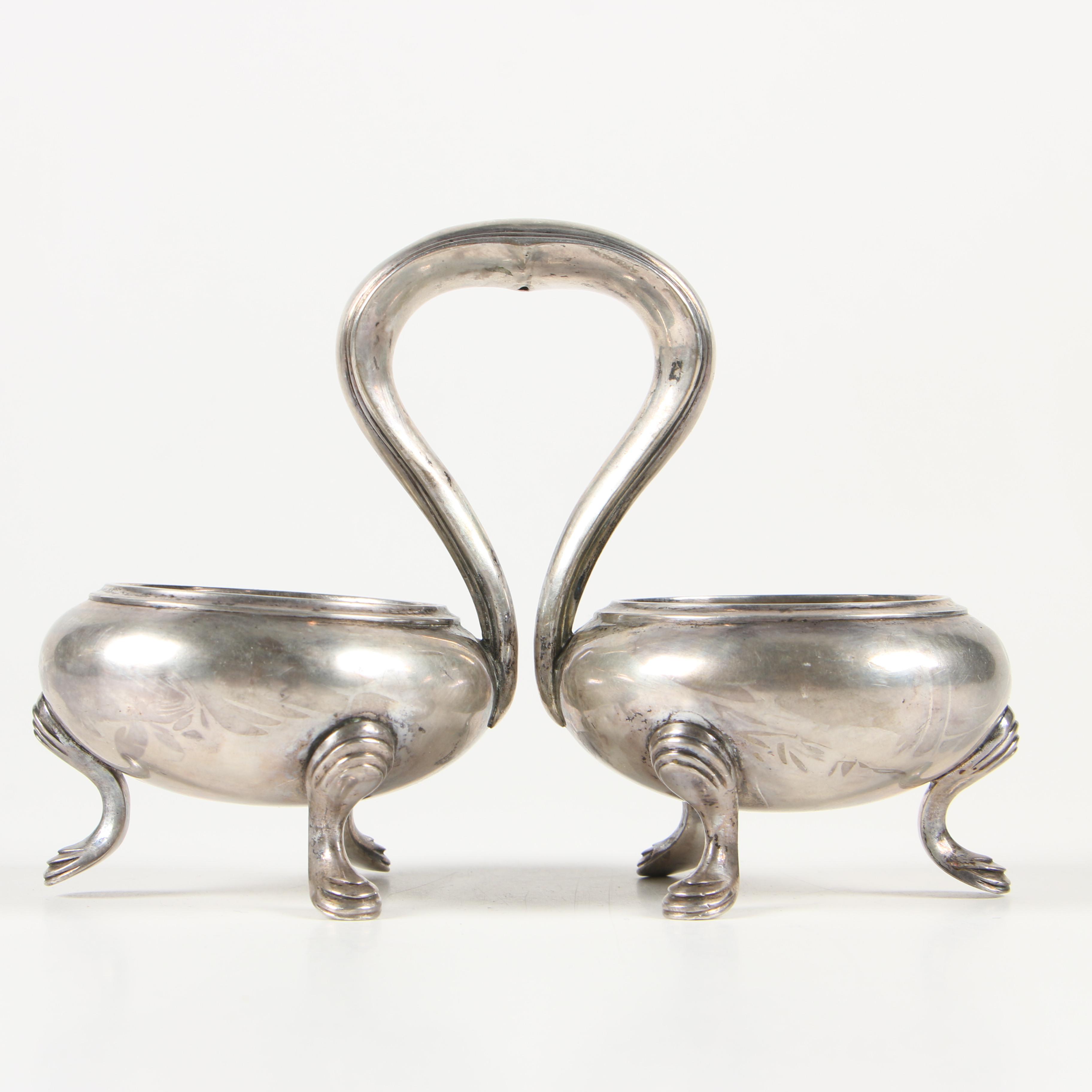 German 800 Silver Double Salt Dip from Berlin, 1854–1863