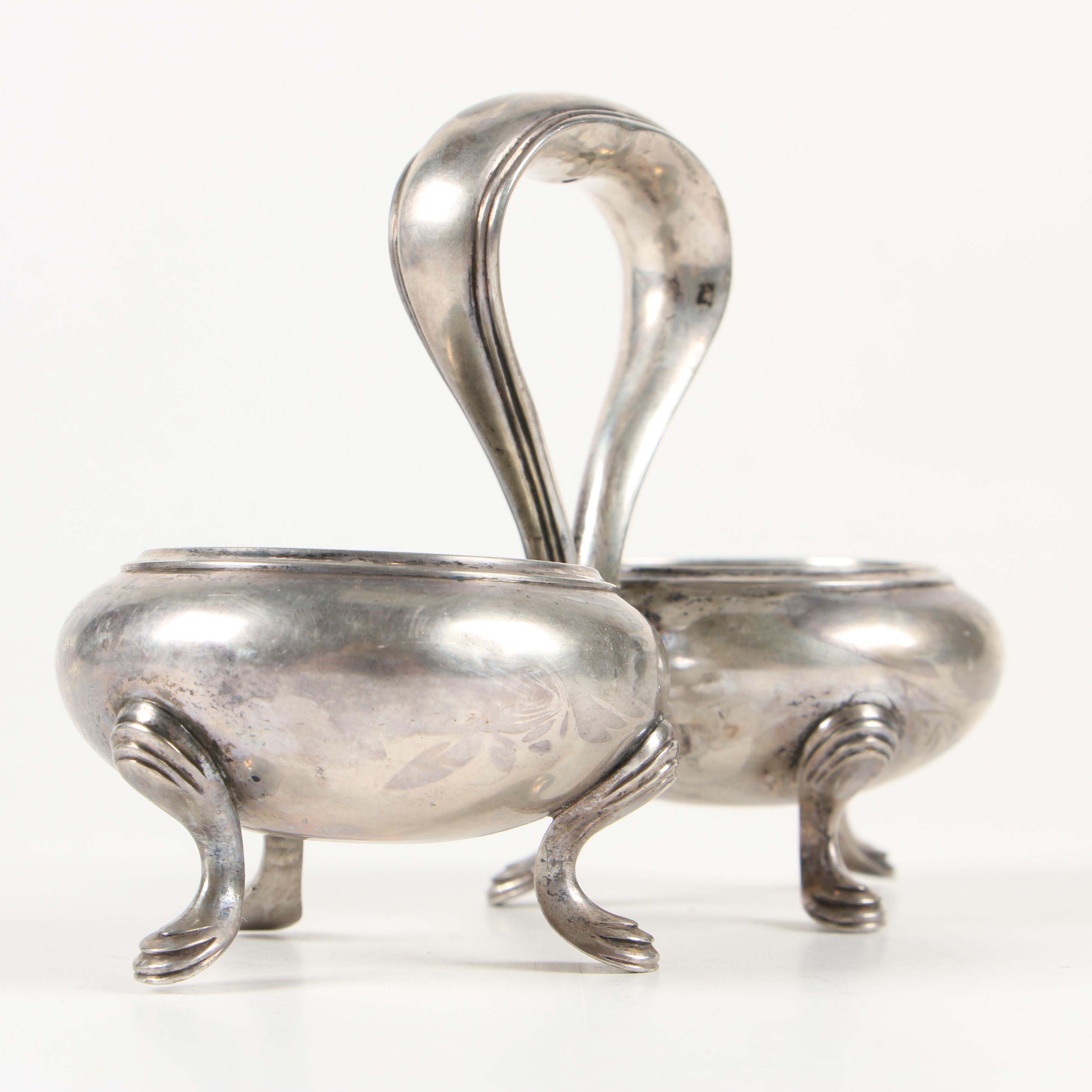 German 800 Silver Double Salt Dip from Berlin, 1854–1863