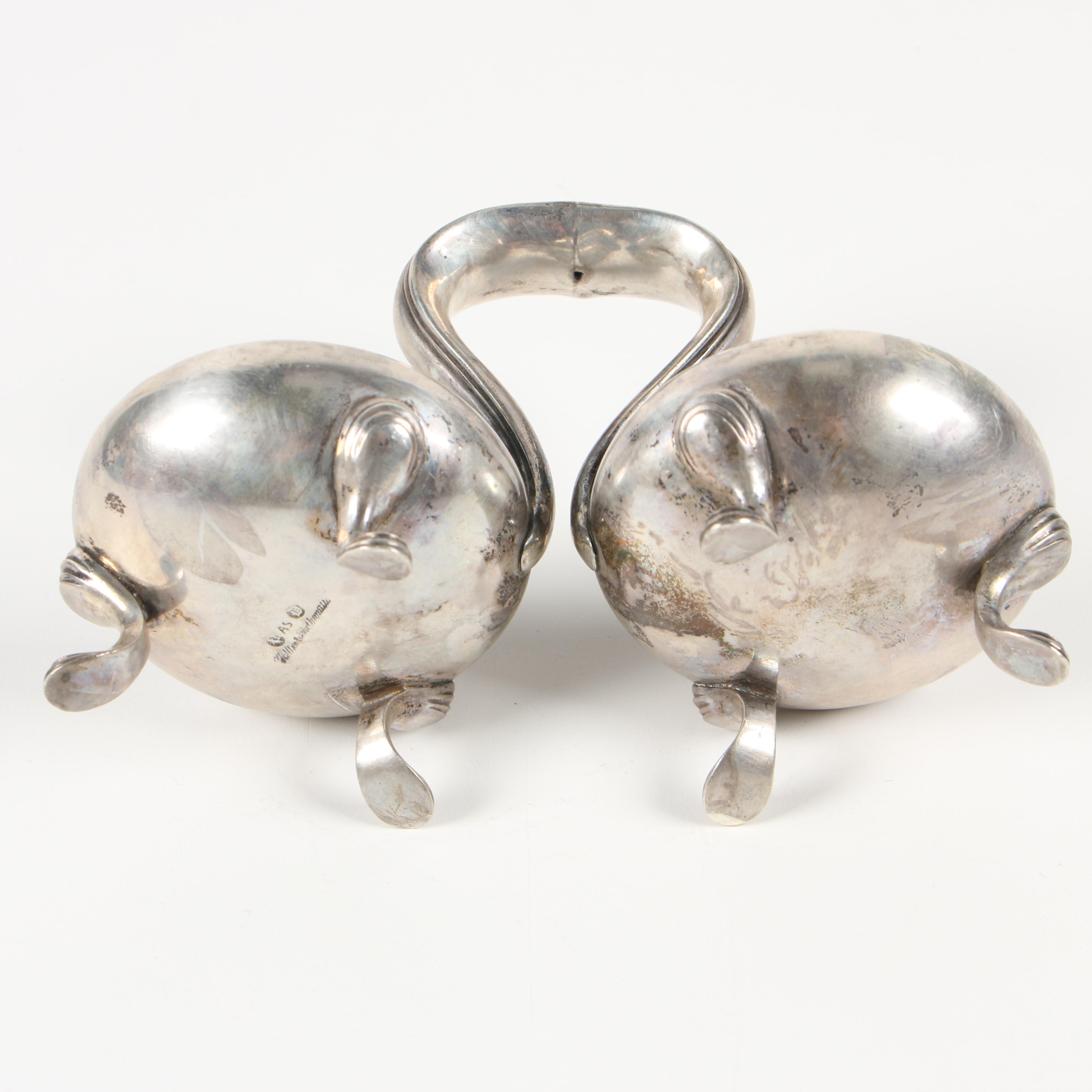 German 800 Silver Double Salt Dip from Berlin, 1854–1863