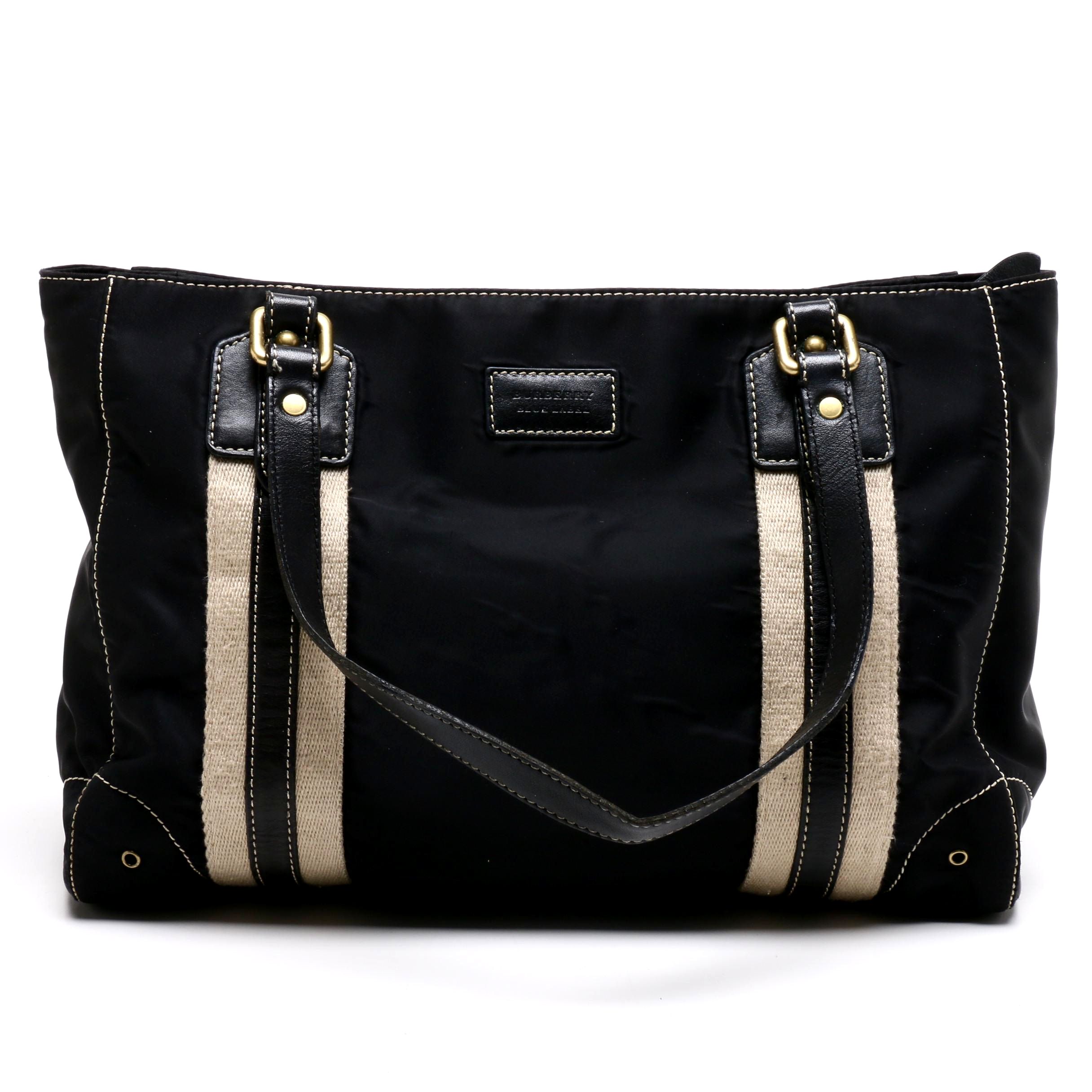 Burberry London Blue Label Black Nylon Tote