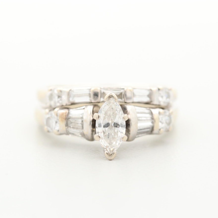 14K White Gold Diamond Ring