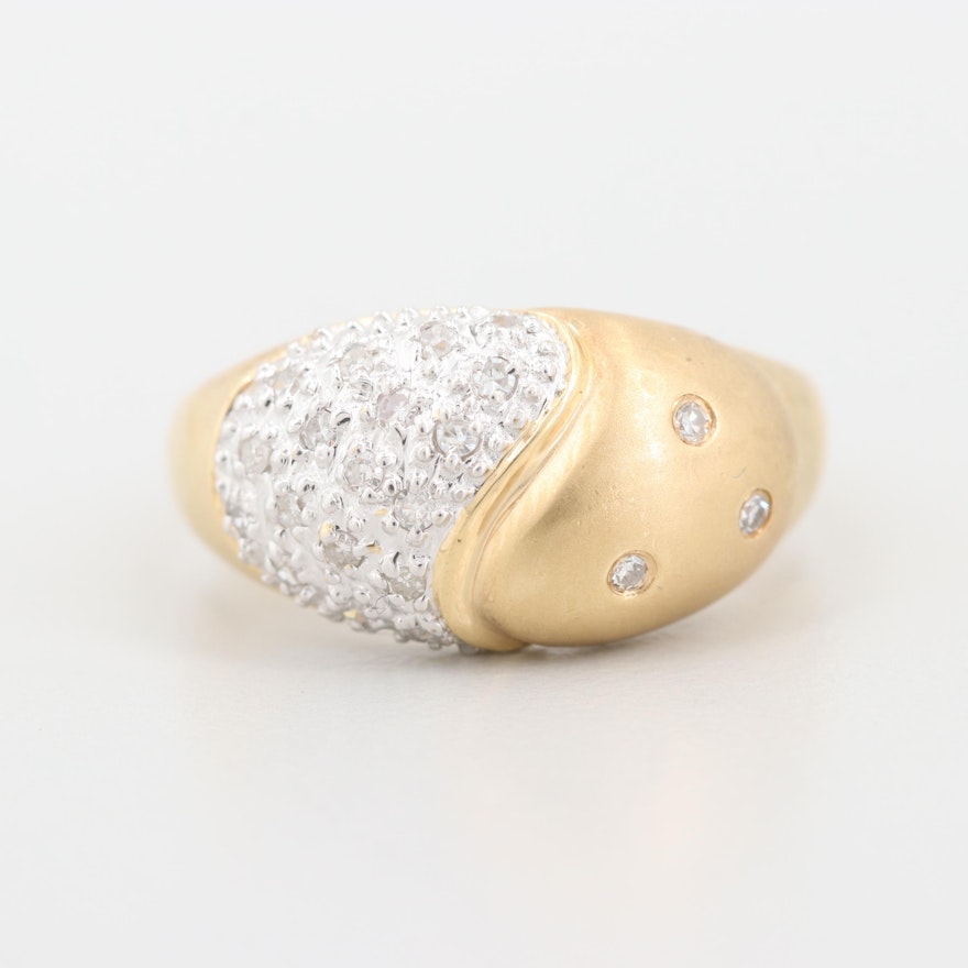 14K Yellow Gold Diamond Ring