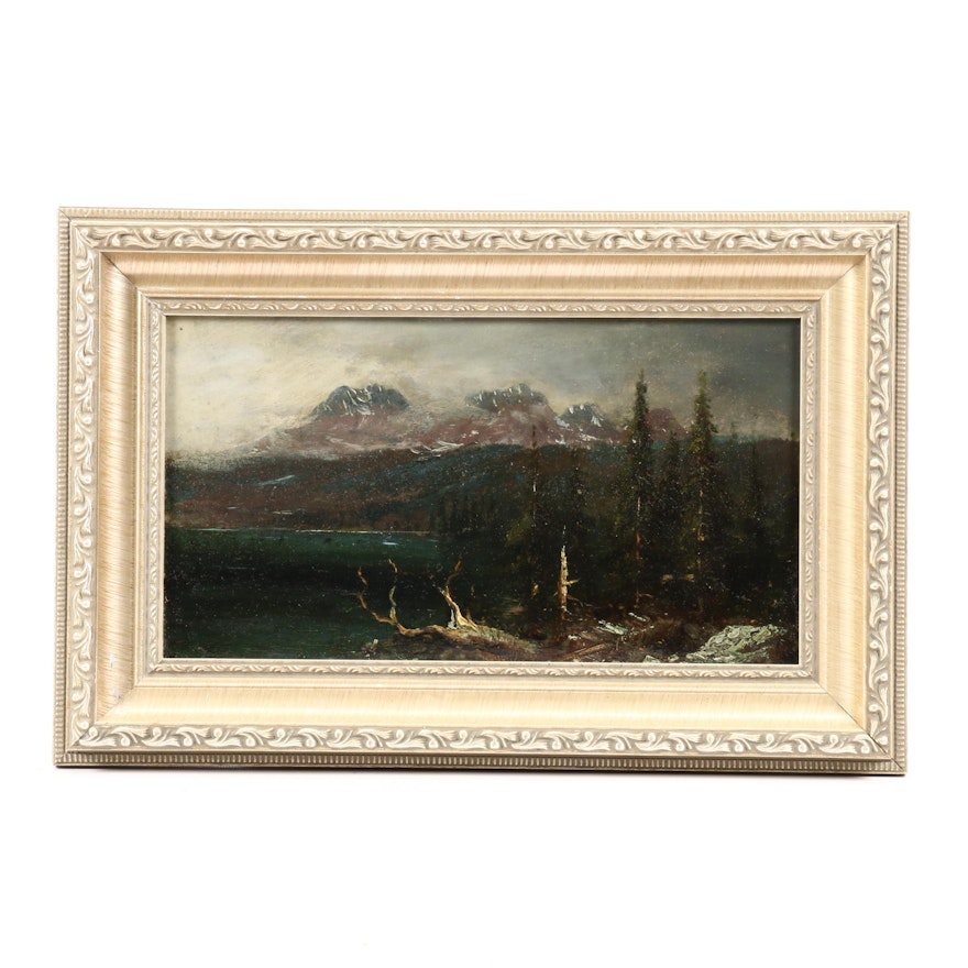 Landscape Oil Painting of Alpine Lake Scene