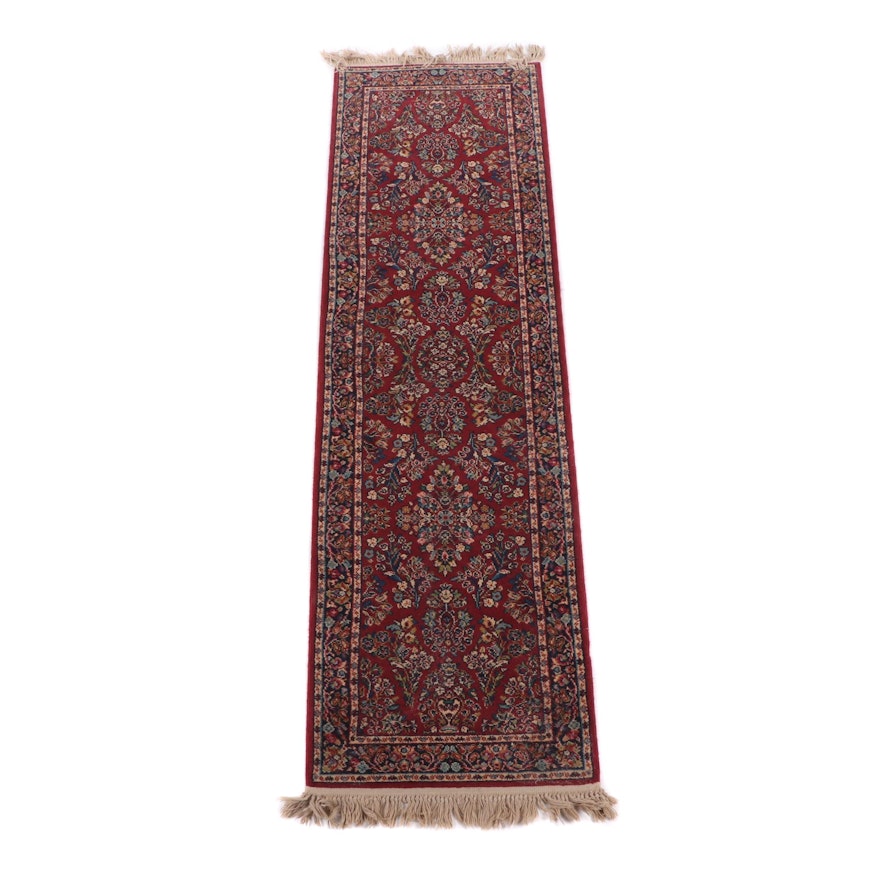 Machine Made Karastan "Red Sarouk" Wool Pile Carpet Runner