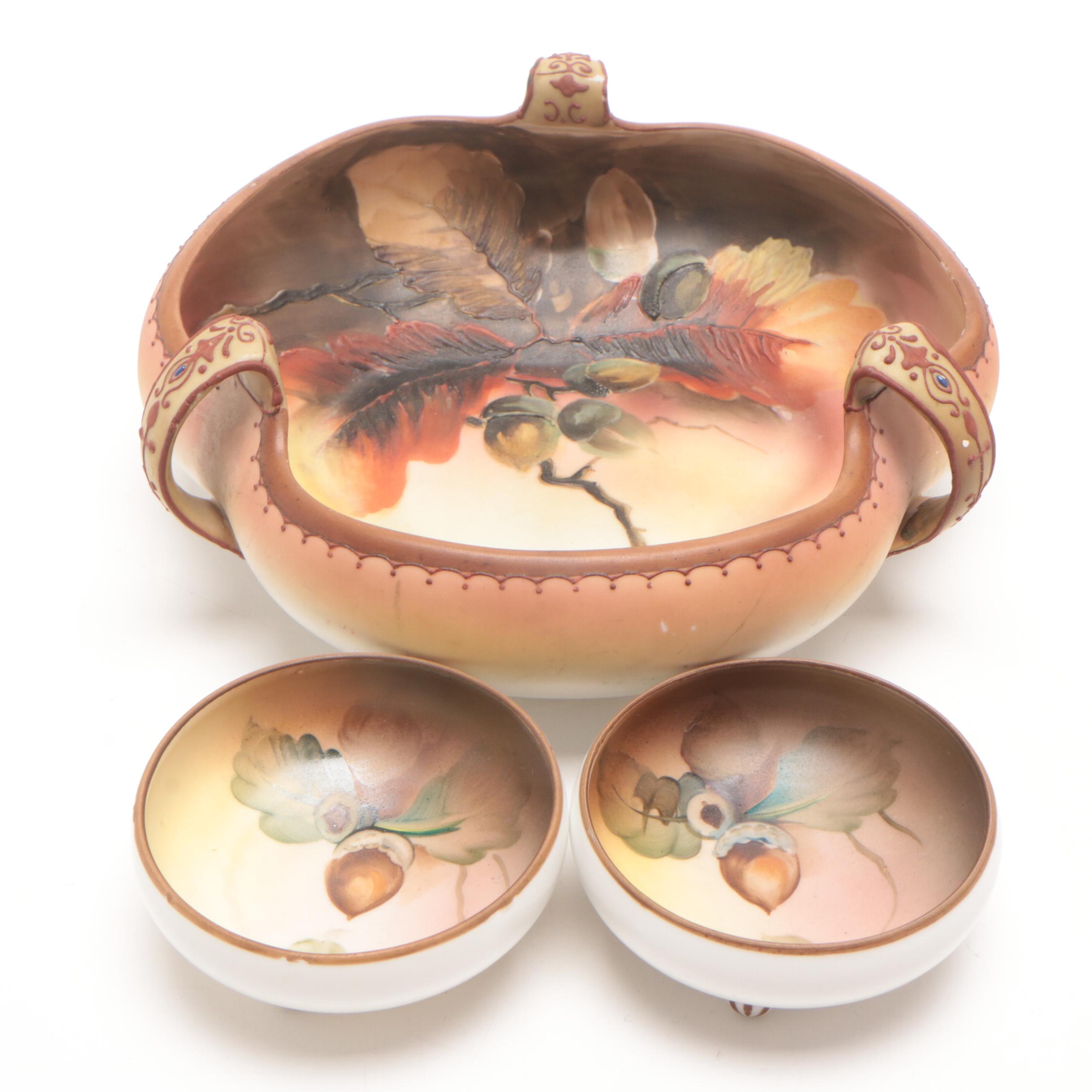 Noritake Hand-Painted Porcelain Candy and Nut Dishes, 1911-1921
