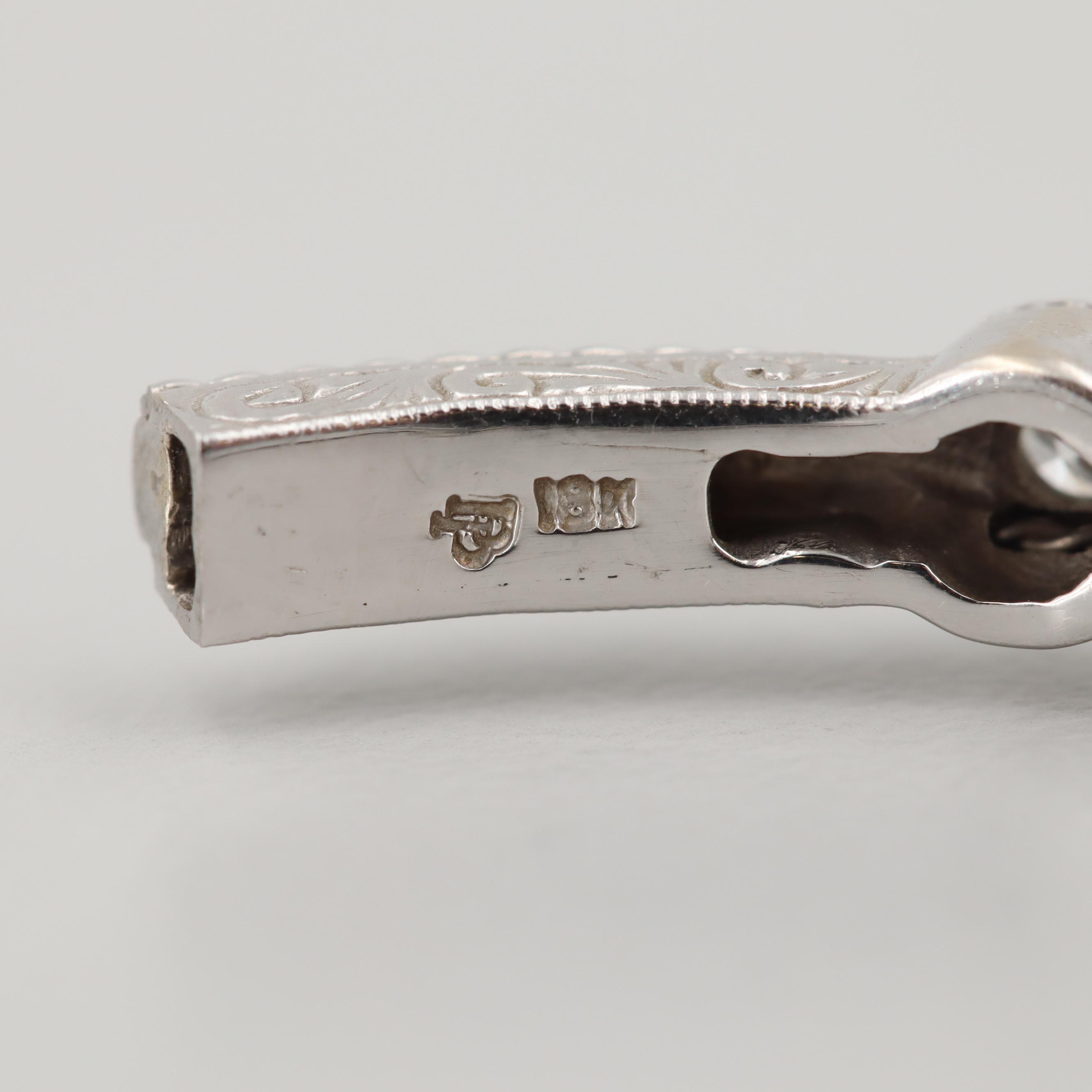 Penny Preville 18K White Gold Diamond Hinged Bangle Bracelet