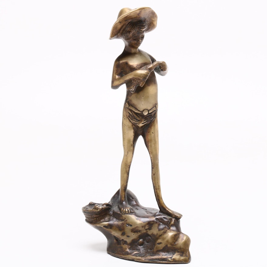 Copy Brass Figurine After Giovanni Varlese, Mid to Late 20th Century