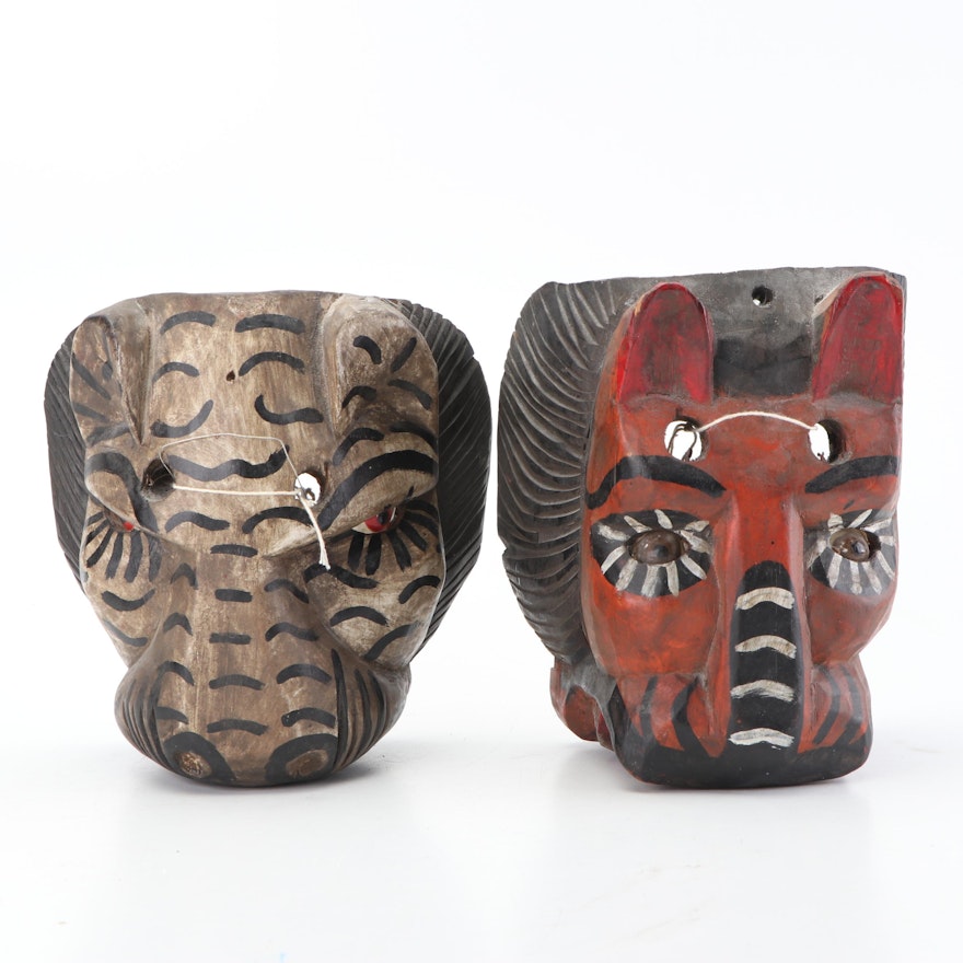 Carved Guatemalan Animal Masks