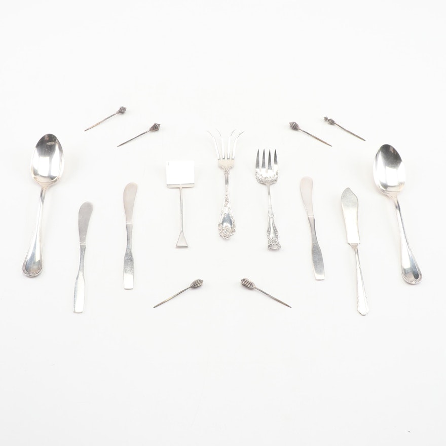 Flatware and Serving Utensils including Christofle and Sterling Silver