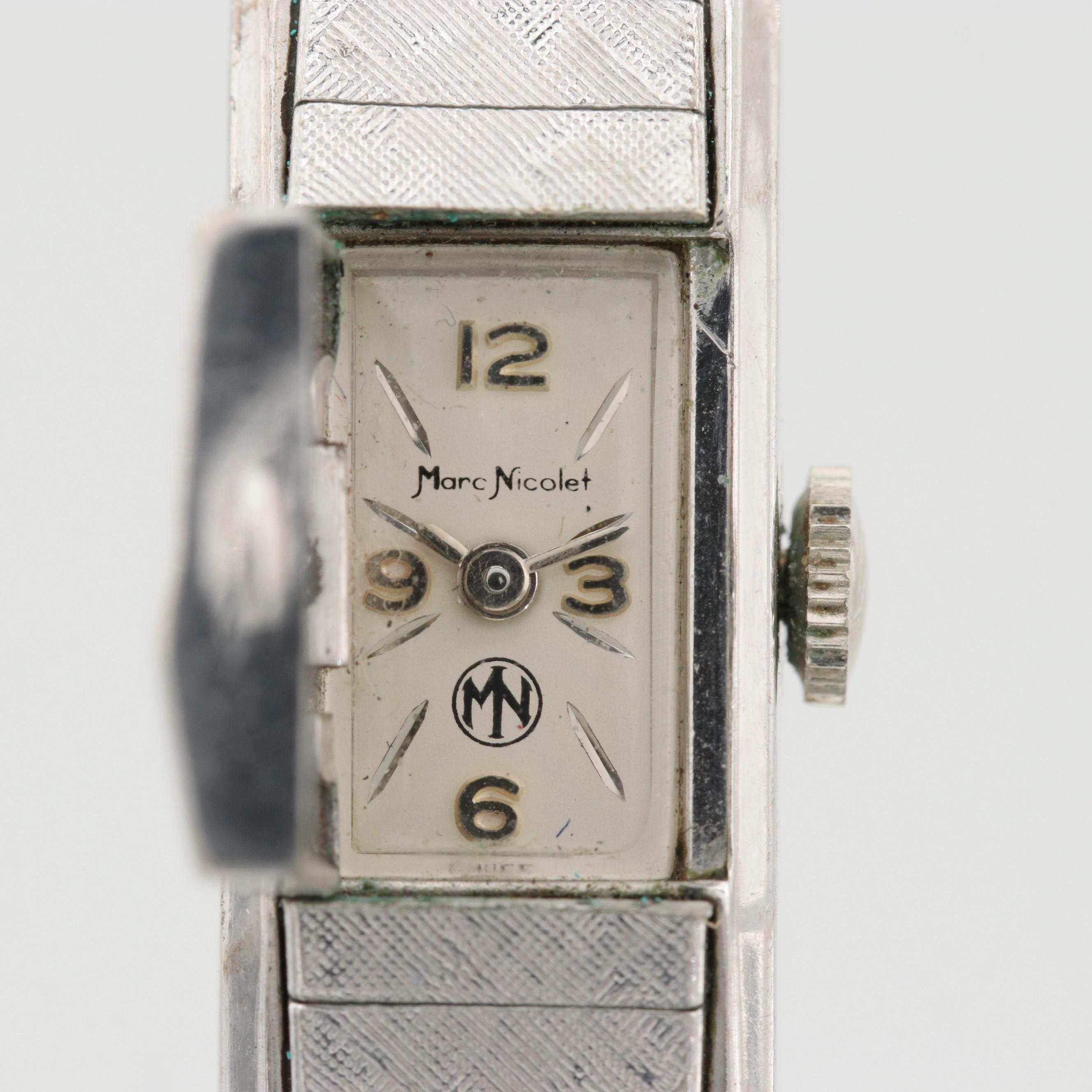 Vintage Marc Nicolet Secret Dial Rolled Gold Fill and Plate Stem Wind Watch