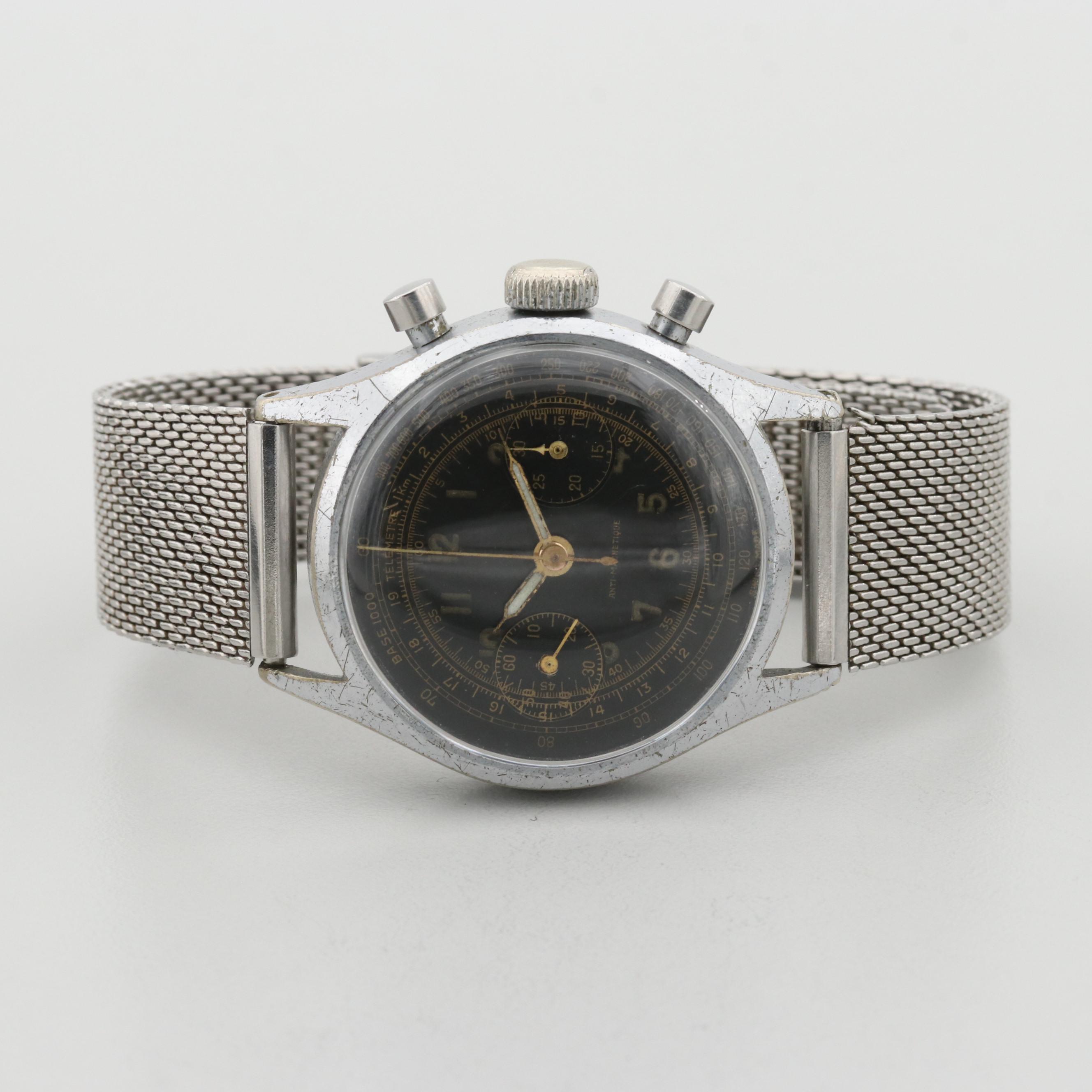 Vintage Swiss Made Stem Wind Chronograph Watch