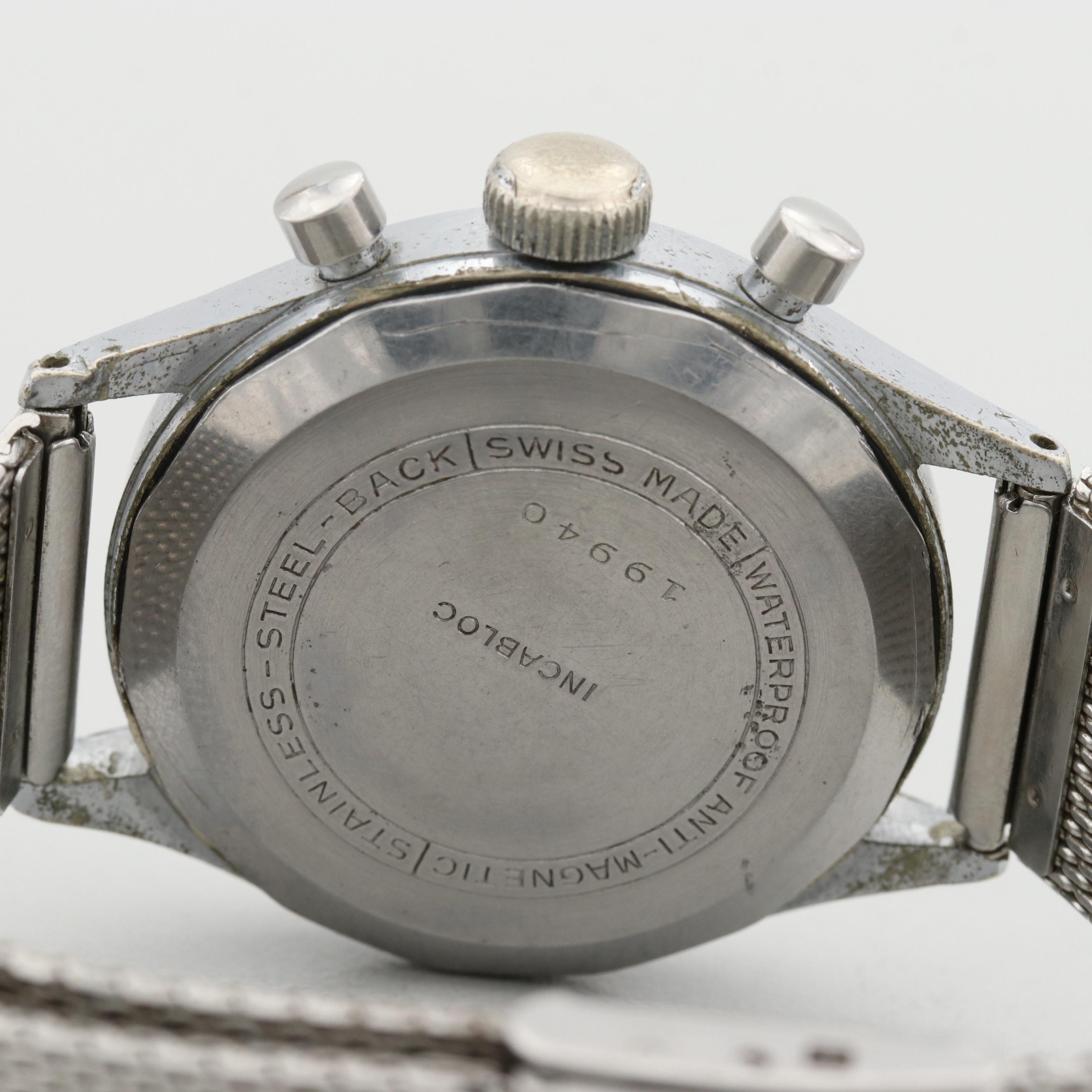 Vintage Swiss Made Stem Wind Chronograph Watch