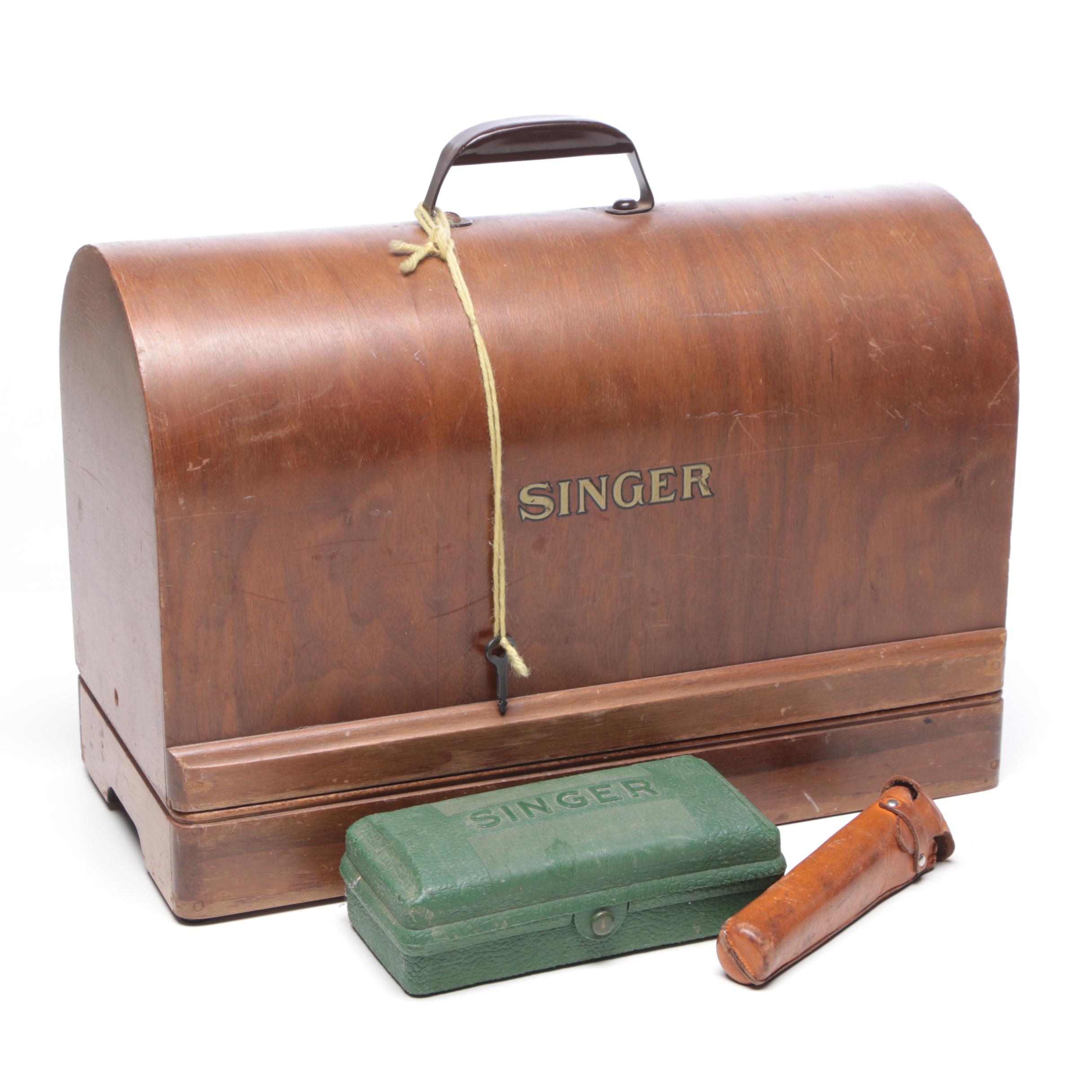 Singer Bentwood Sewing Machine, Keuffel & Esser Hand Site Level