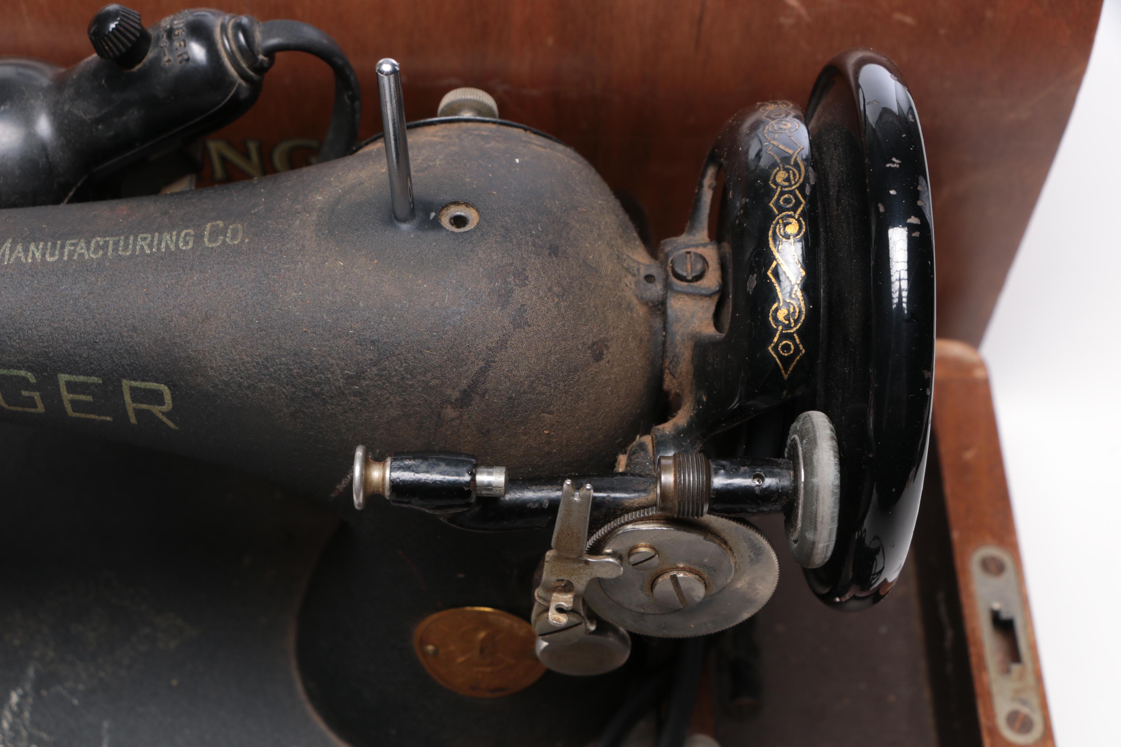 Singer Bentwood Sewing Machine, Keuffel & Esser Hand Site Level