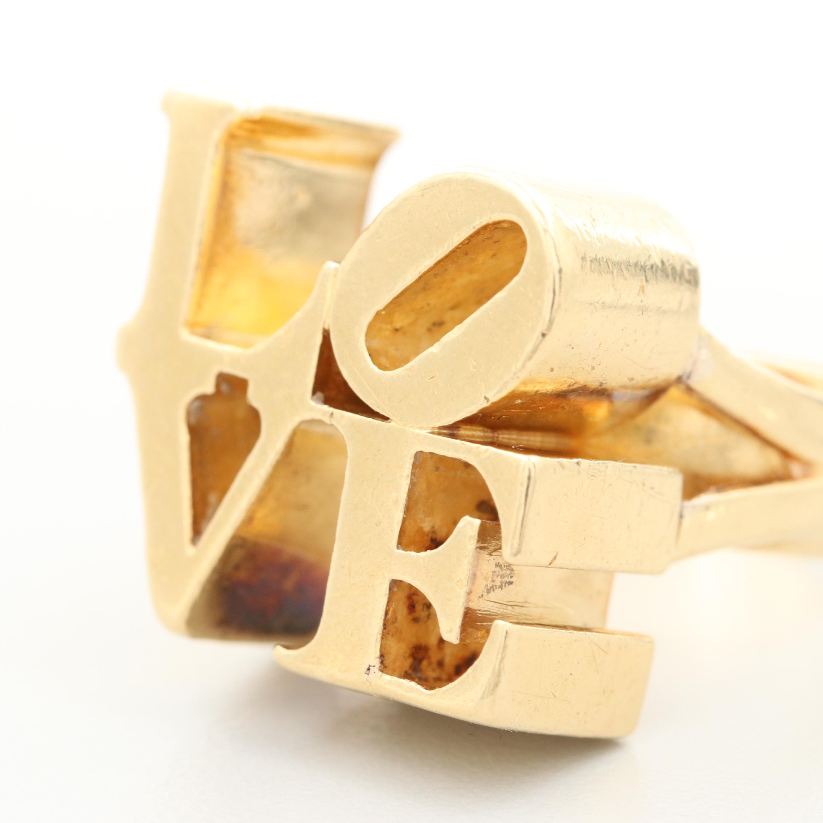 Robert Indiana 18K Yellow Gold "Love" Ring, Numbered 18 of 100