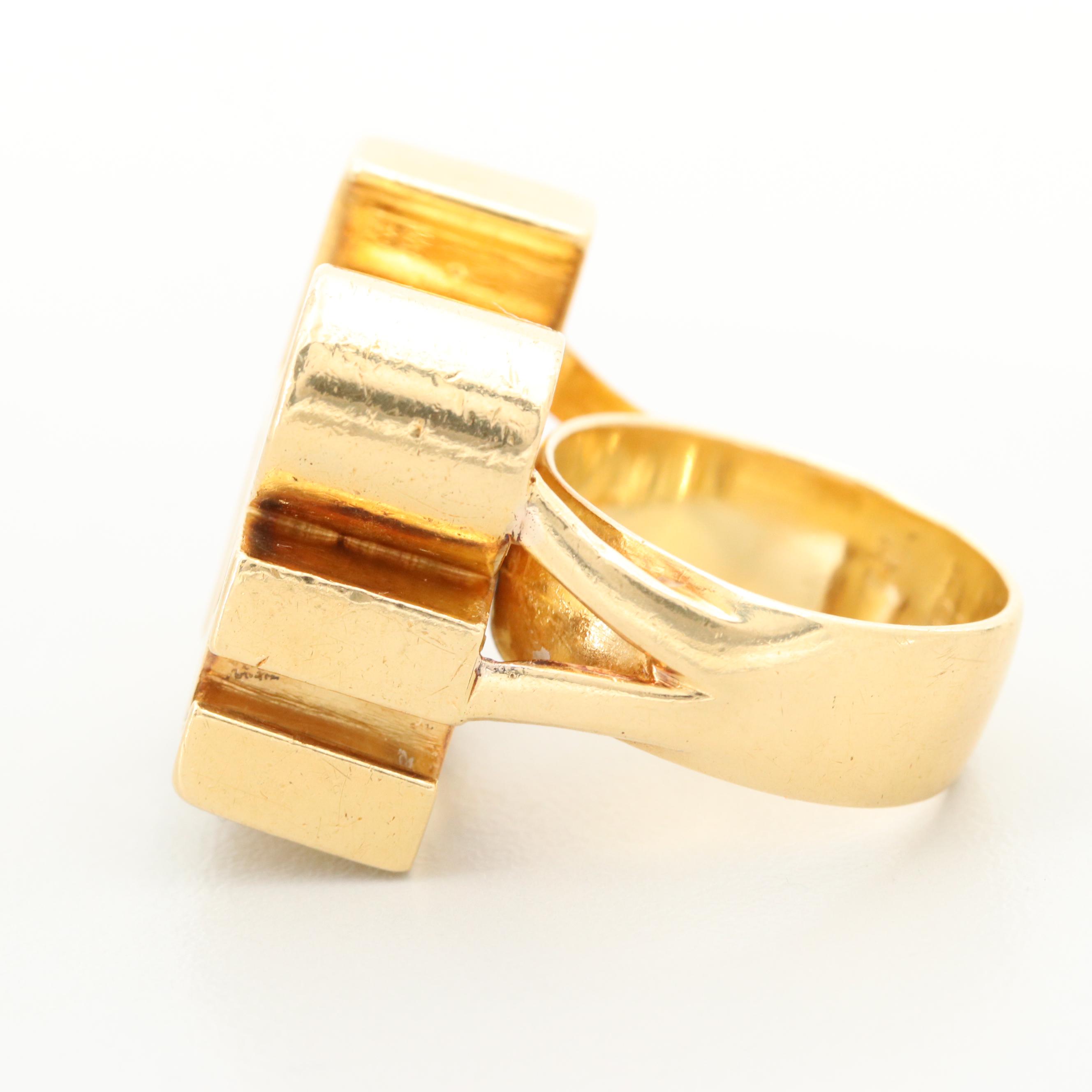 Robert Indiana 18K Yellow Gold "Love" Ring, Numbered 18 of 100