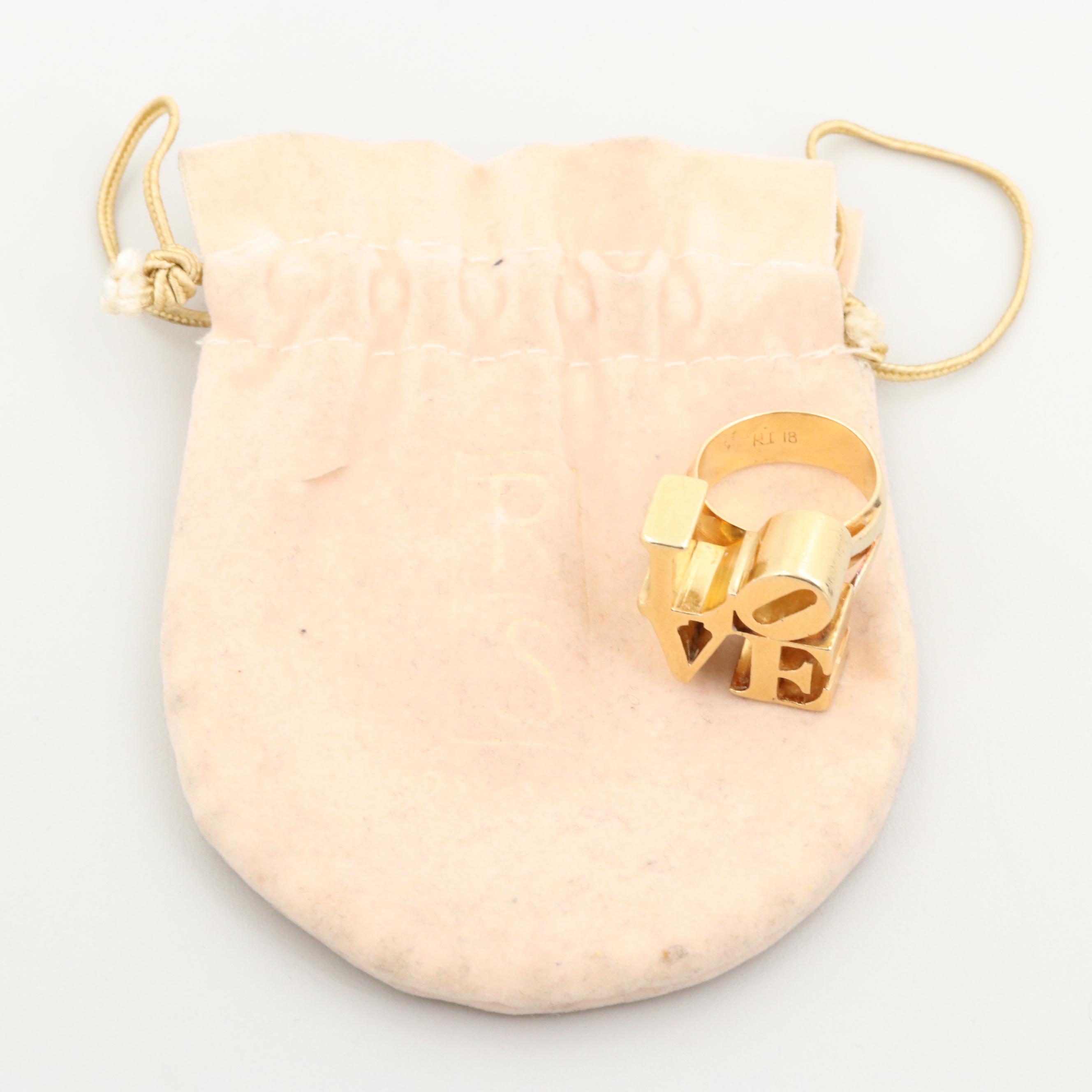 Robert Indiana 18K Yellow Gold "Love" Ring, Numbered 18 of 100