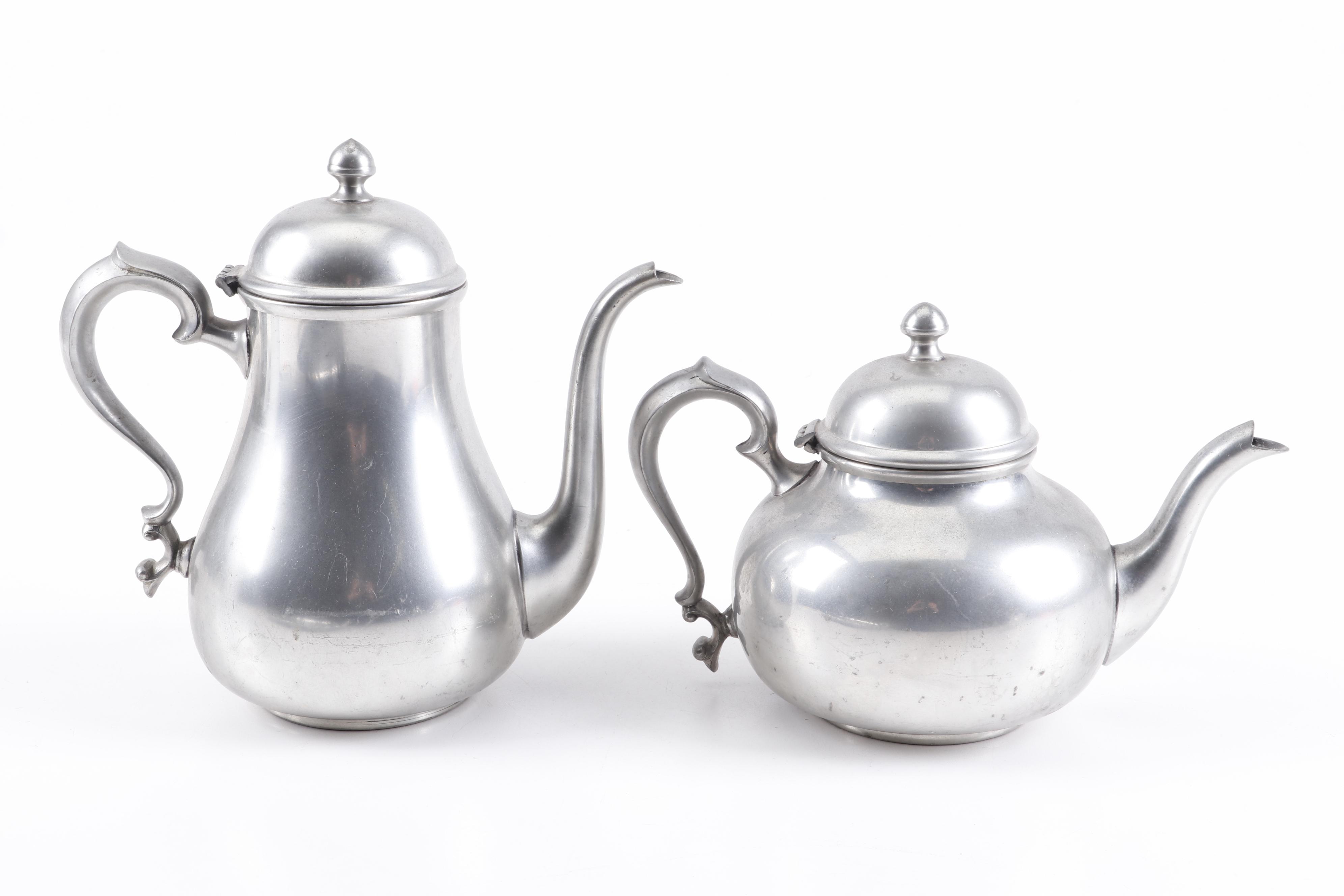 Towle Pewter Tea Set with Wilton Columbia Service Tray