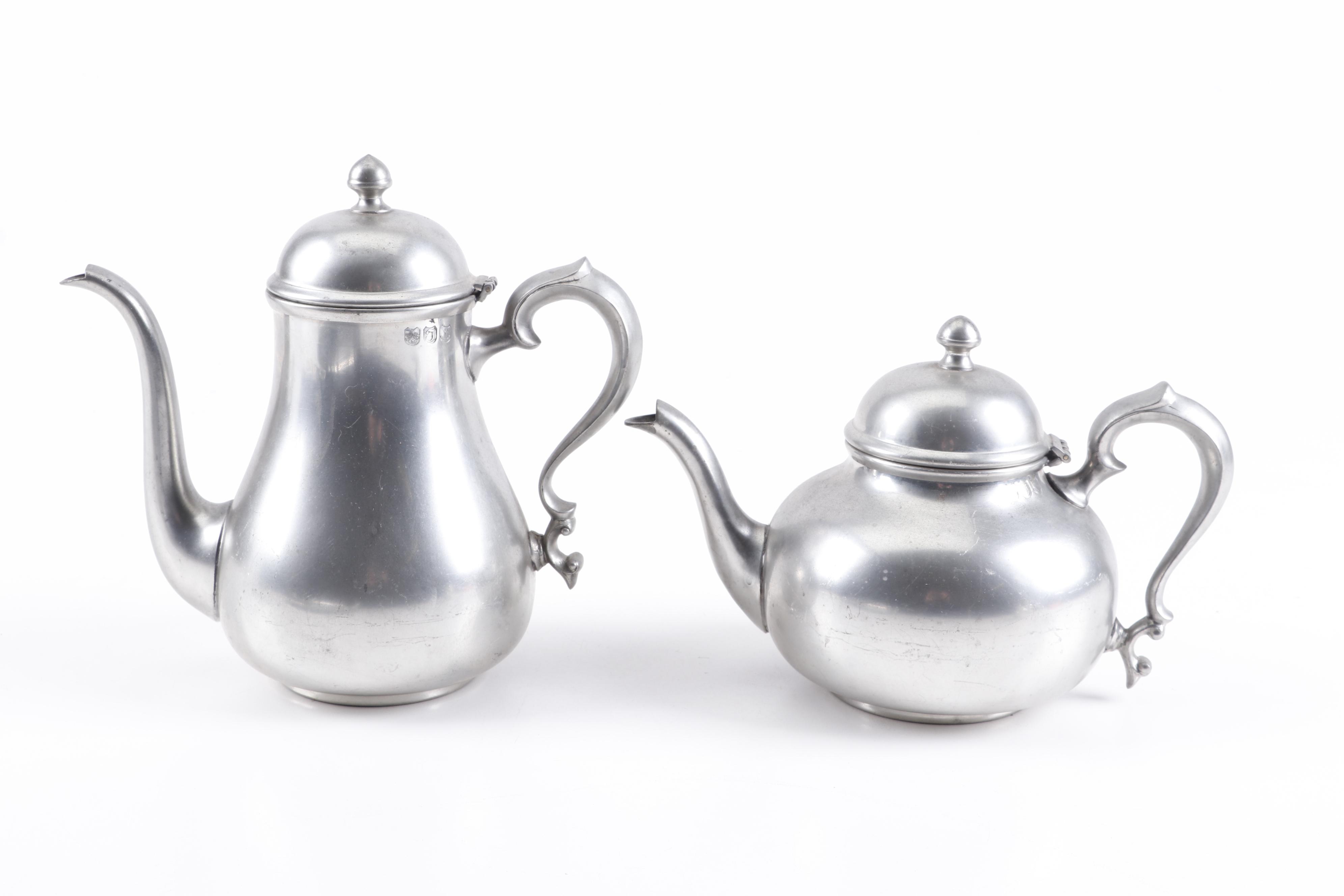 Towle Pewter Tea Set with Wilton Columbia Service Tray