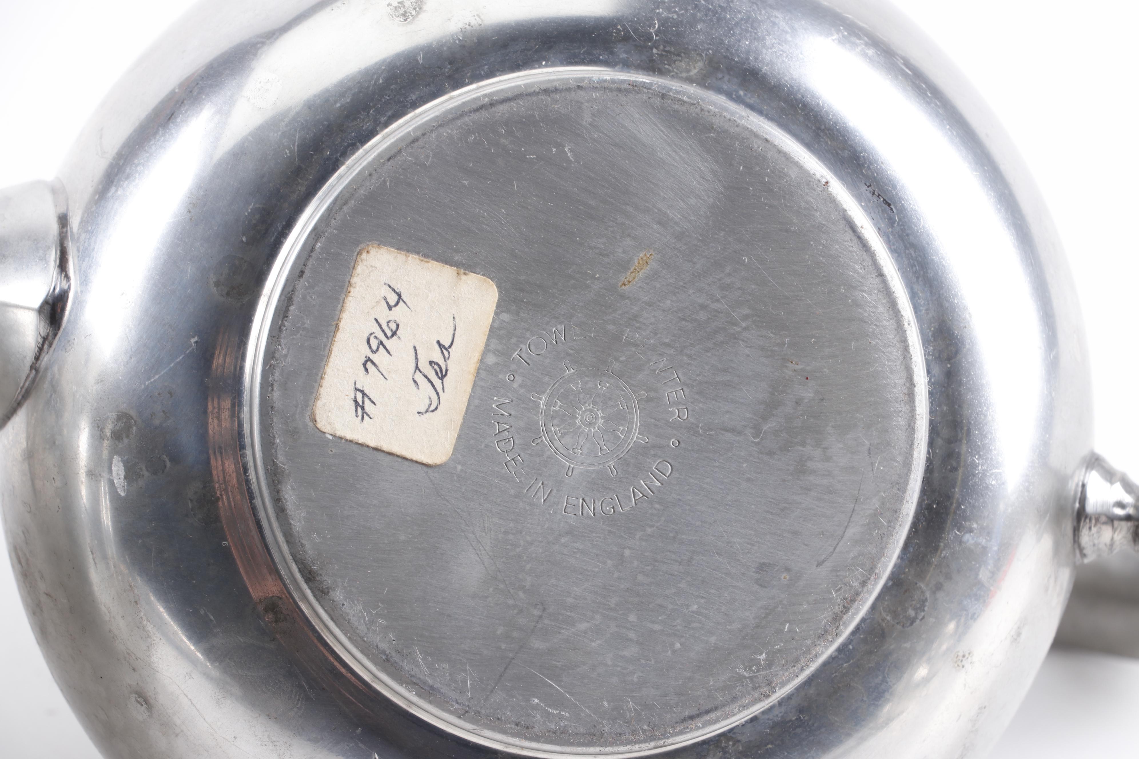 Towle Pewter Tea Set with Wilton Columbia Service Tray