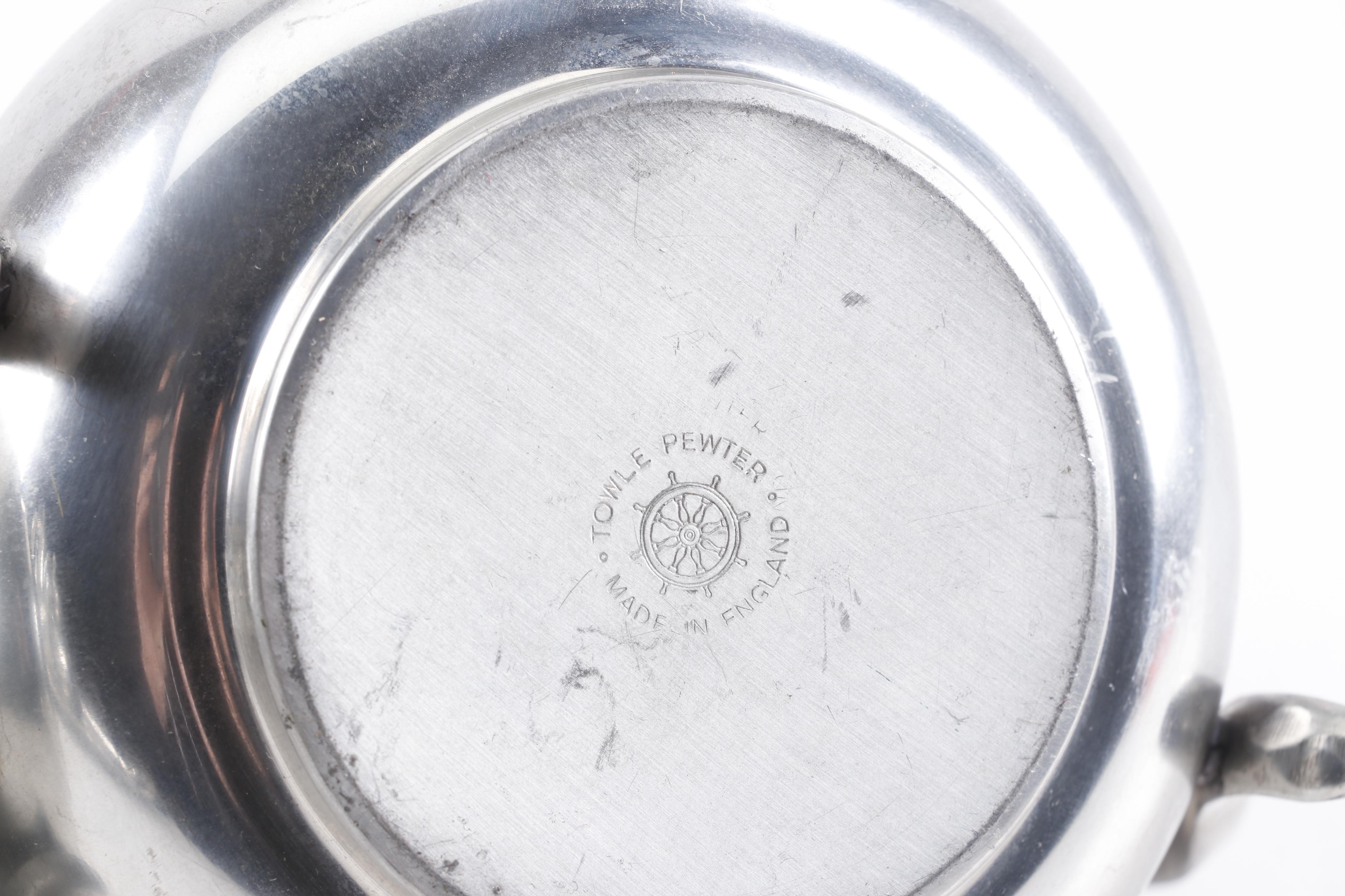 Towle Pewter Tea Set with Wilton Columbia Service Tray