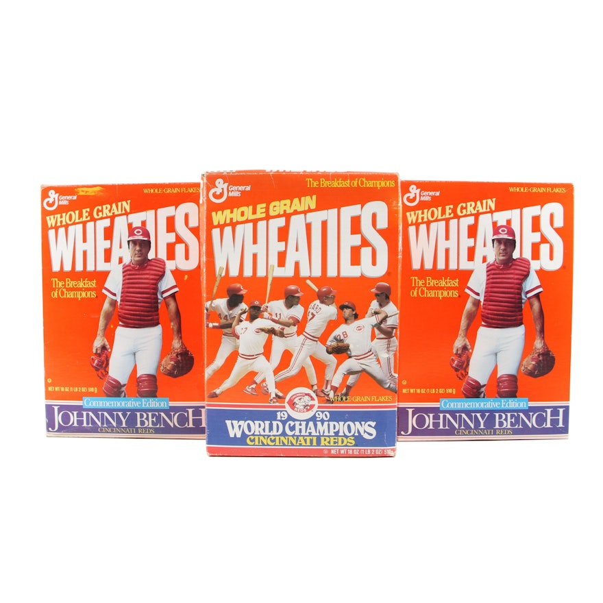 Wheaties Johnny Bench and Cincinnati Reds World Champions Cereal Boxes