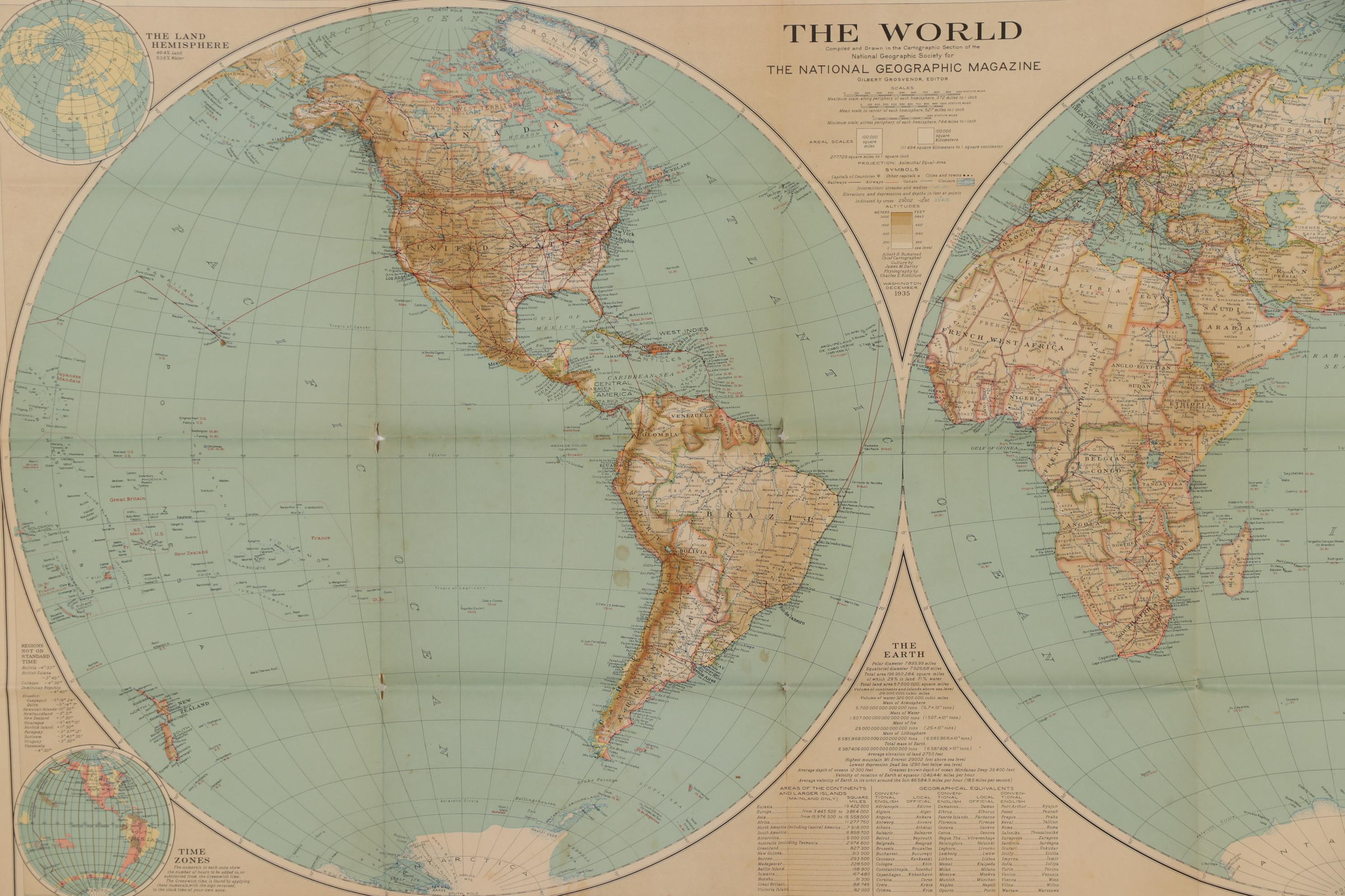National Geographic 1935 "The World" Map