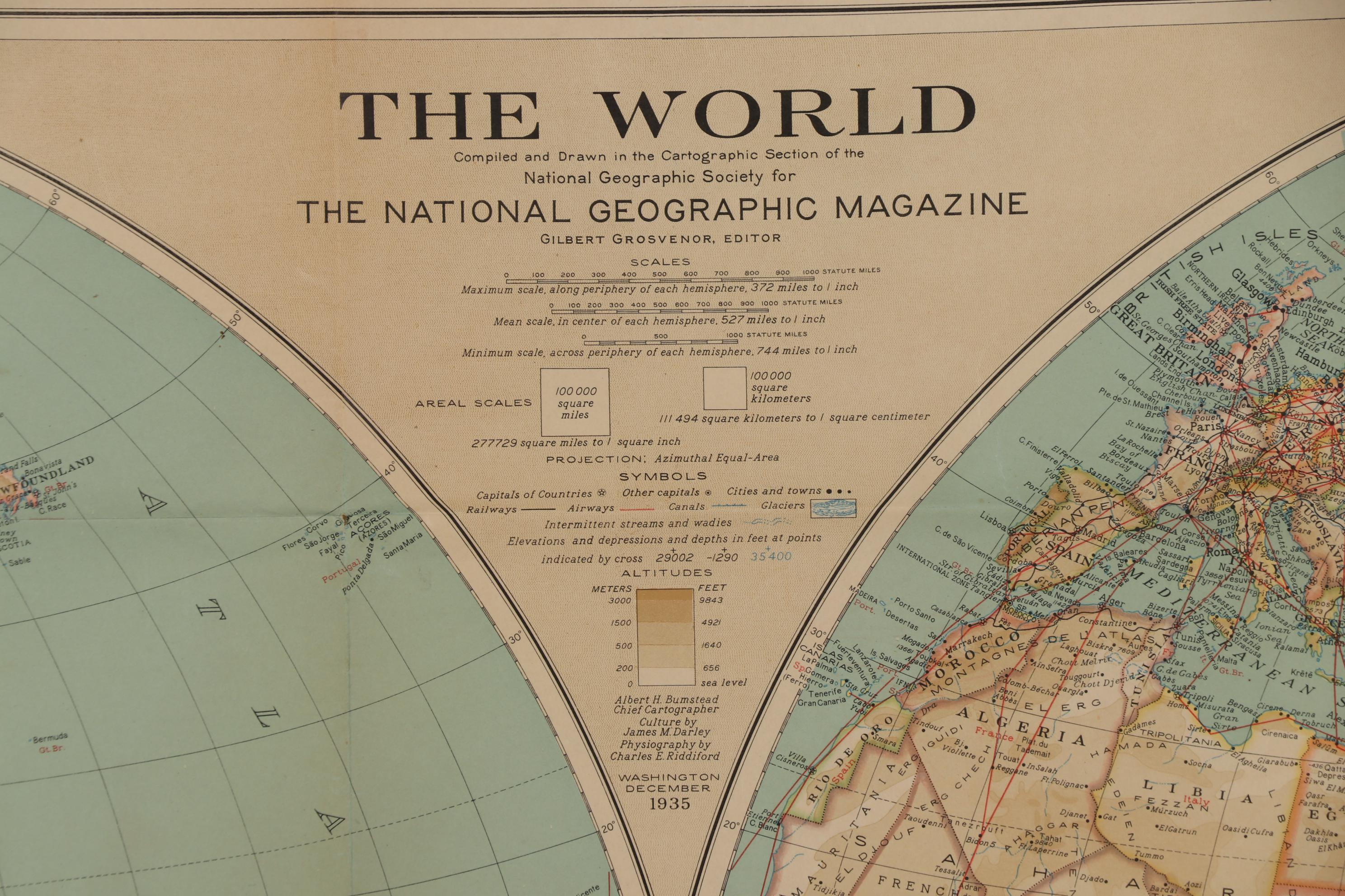 National Geographic 1935 "The World" Map