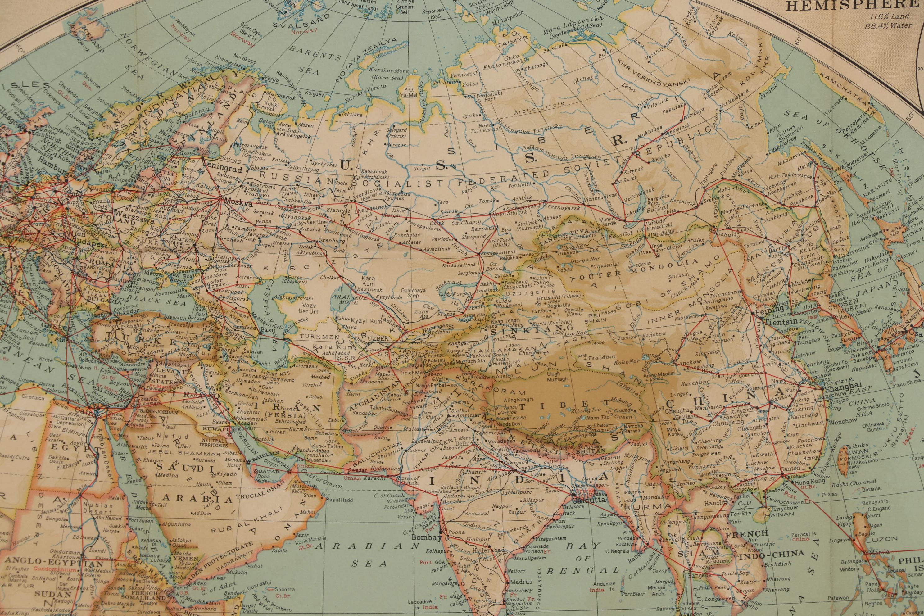 National Geographic 1935 "The World" Map