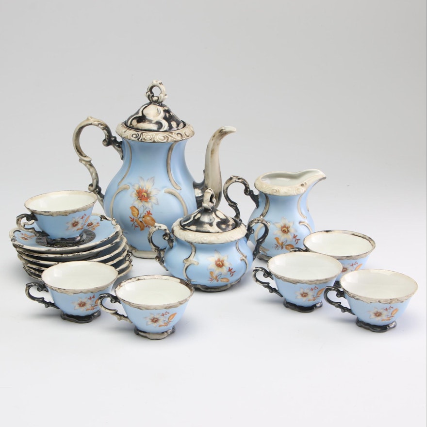 Dekor Feinsilber Bavaria Porcelain Tea Service, Early to Mid-20th Century