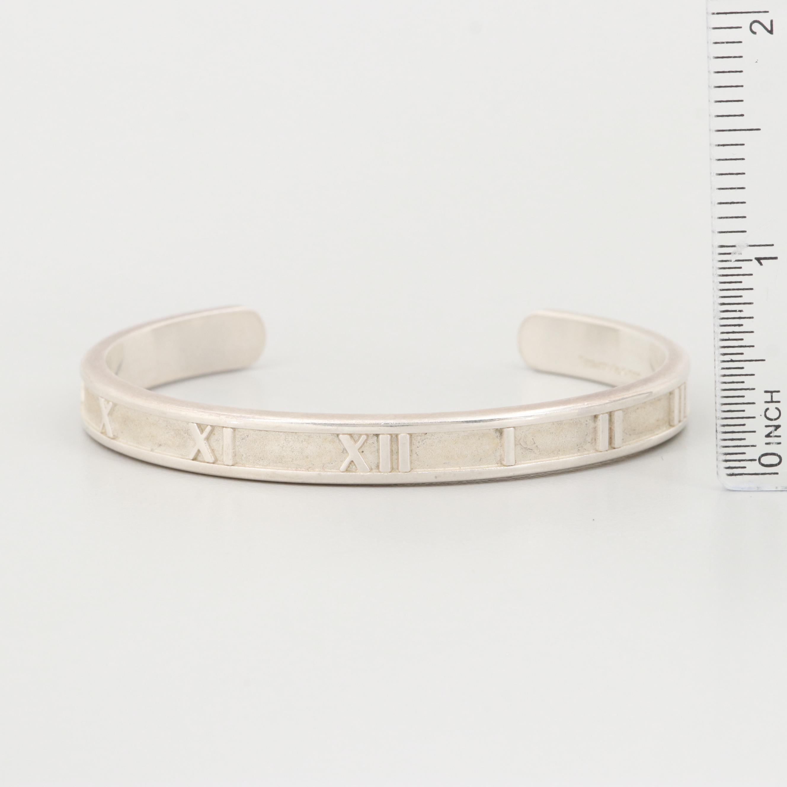 Tiffany & Co. "Atlas" Collection Sterling Silver Cuff Bracelet with Pouch