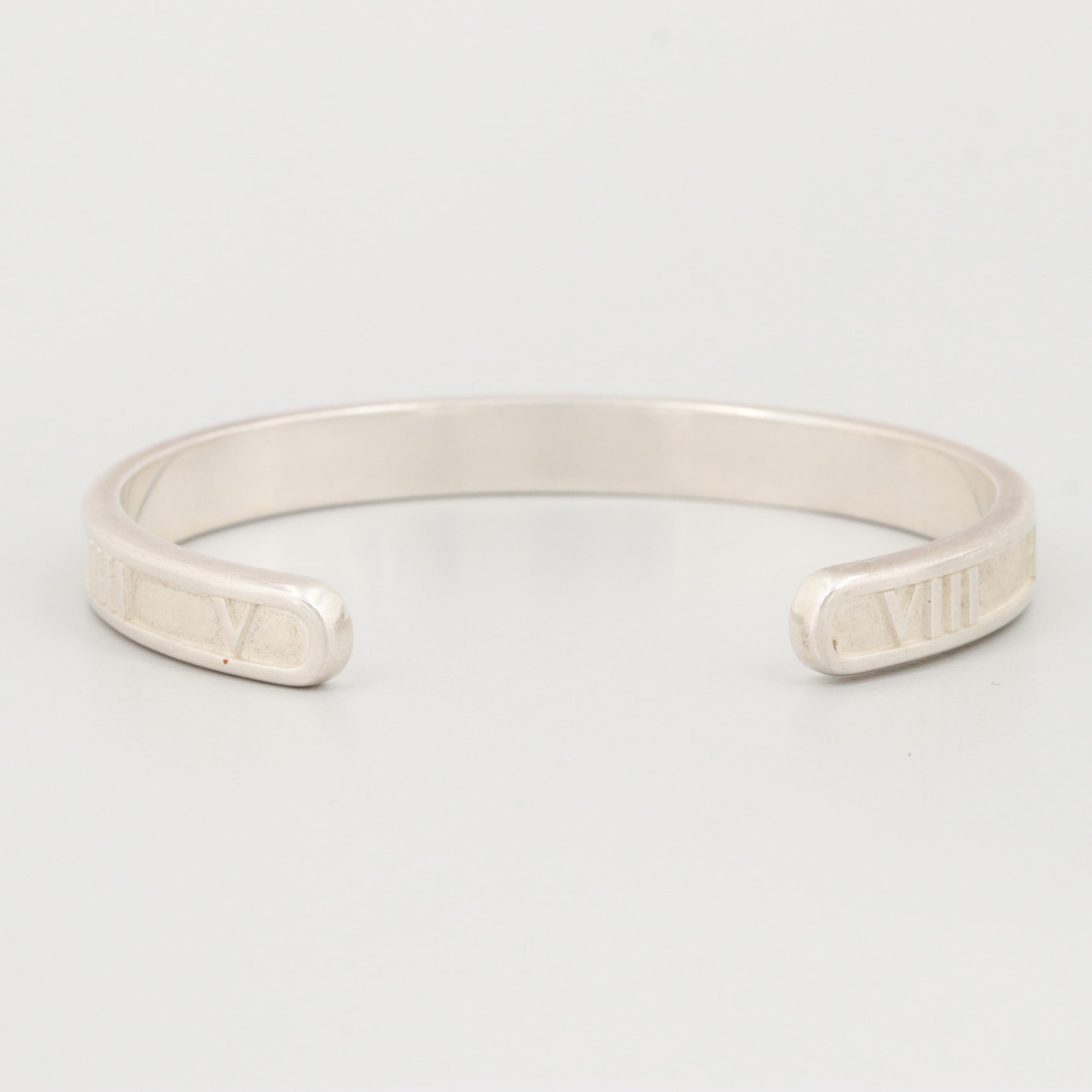 Tiffany & Co. "Atlas" Collection Sterling Silver Cuff Bracelet with Pouch