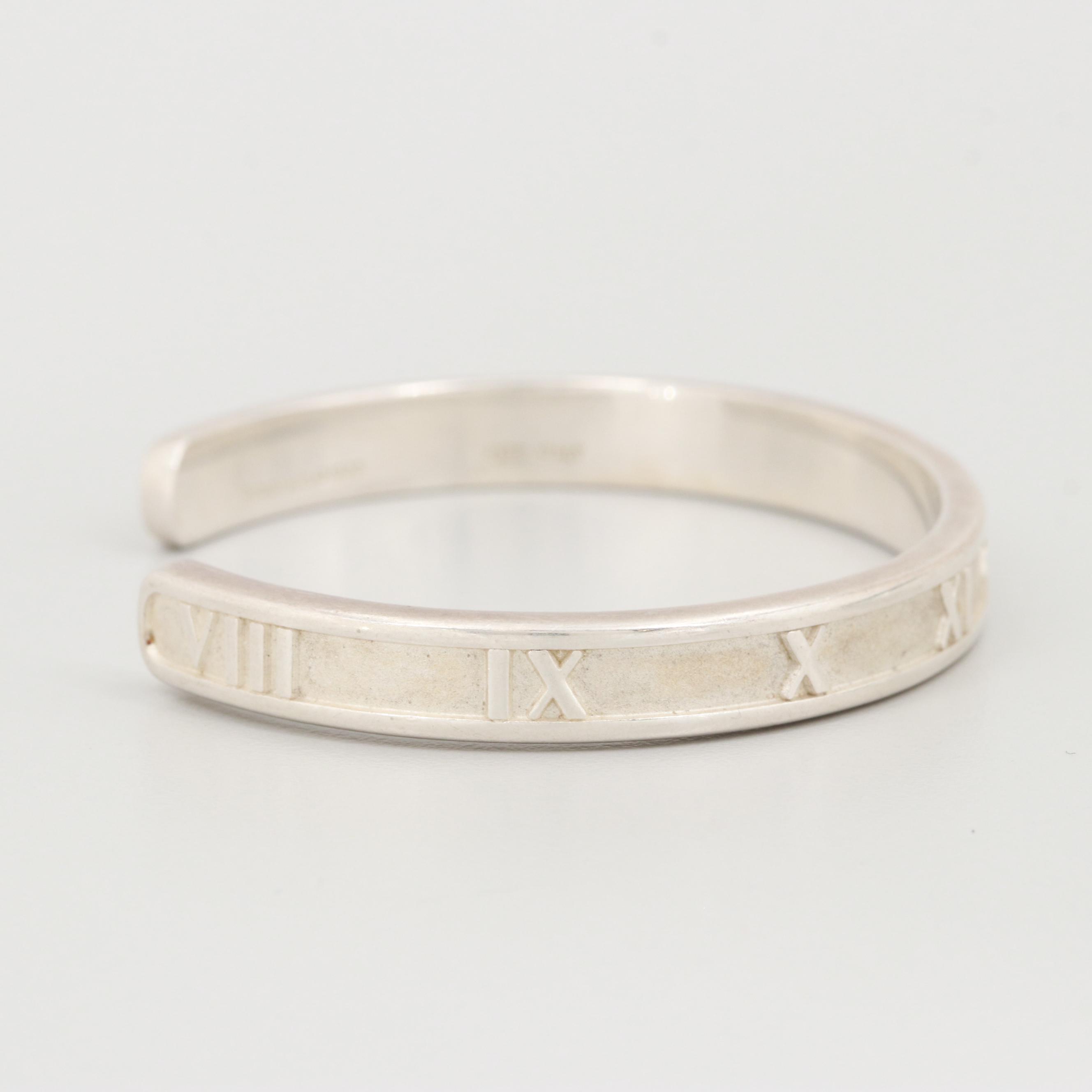 Tiffany & Co. "Atlas" Collection Sterling Silver Cuff Bracelet with Pouch