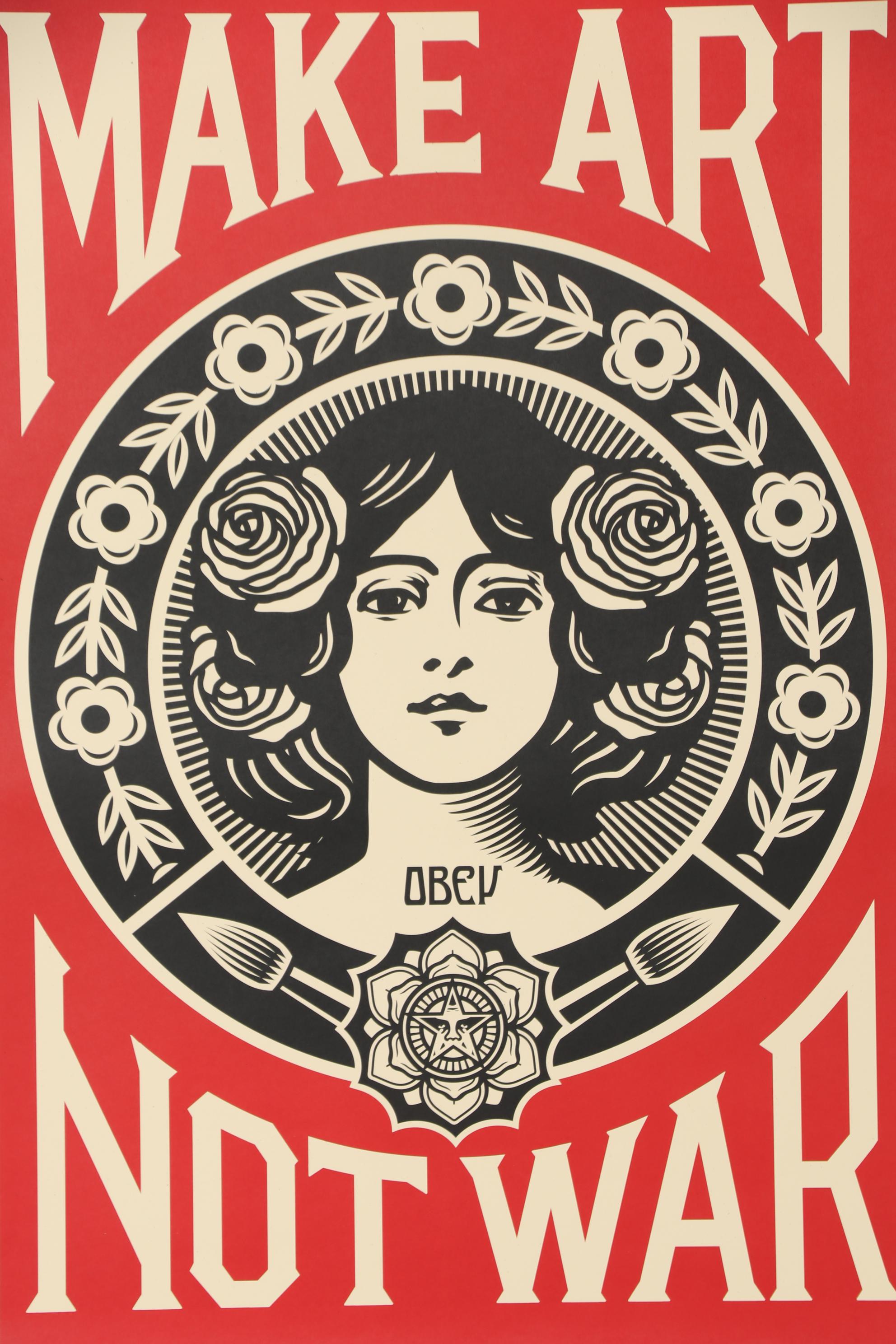 Shepard Fairey Offset Print "Make Art Not War"