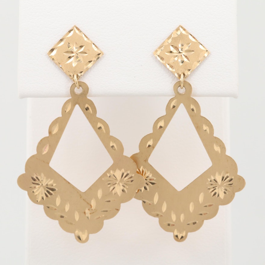 14K Yellow Gold Dangle Earrings