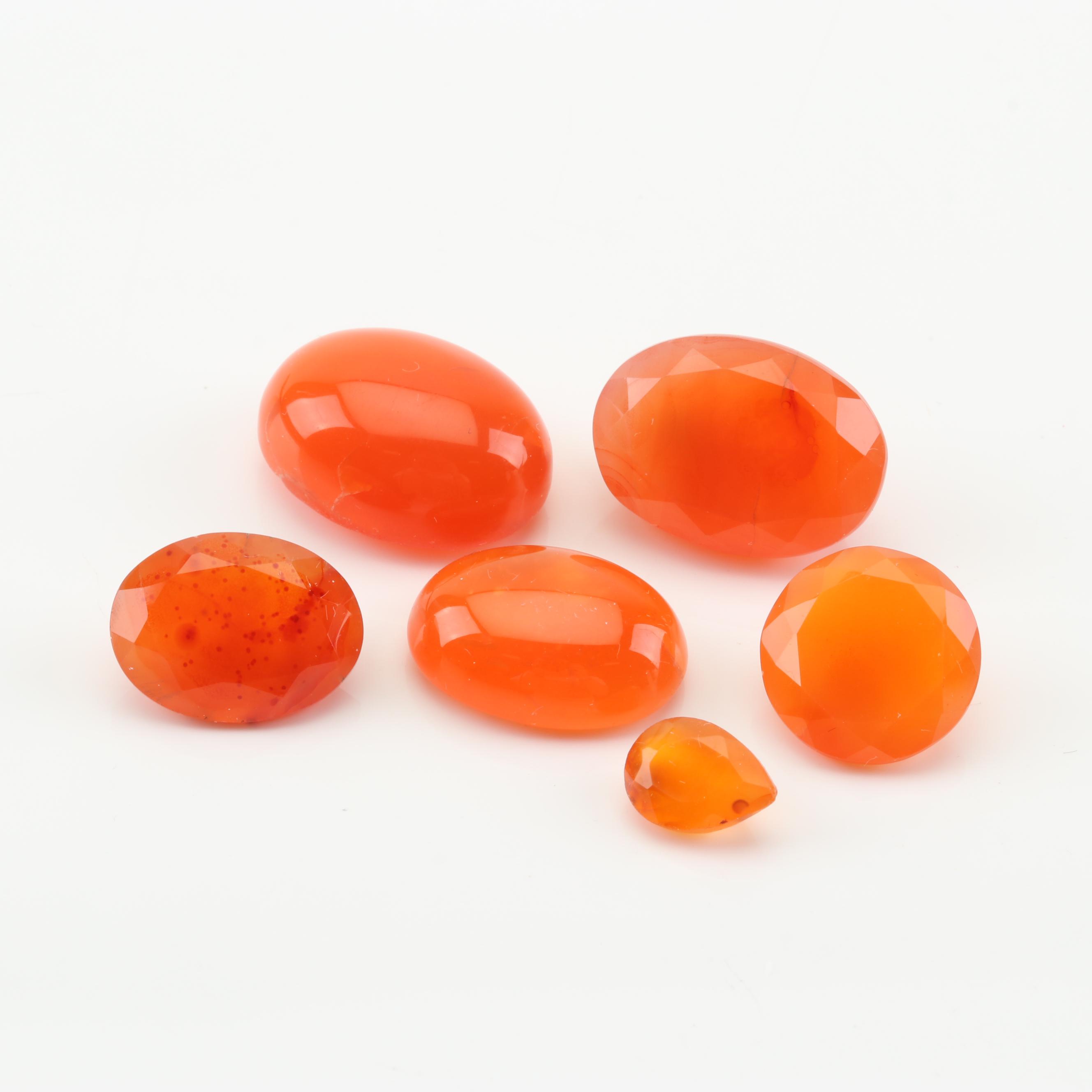 Loose 70.25 CTW Carnelian Chalcedony Gemstones