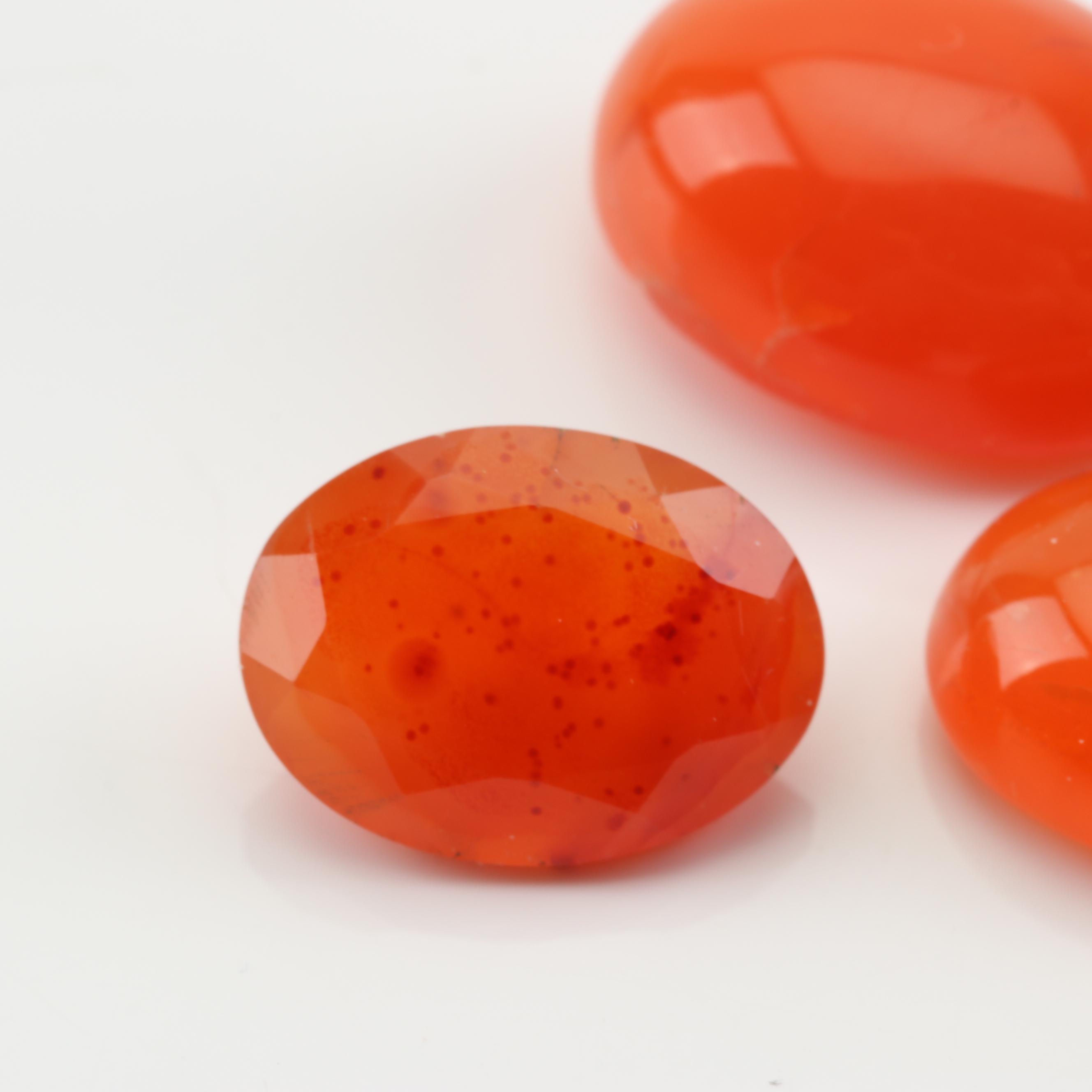 Loose 70.25 CTW Carnelian Chalcedony Gemstones