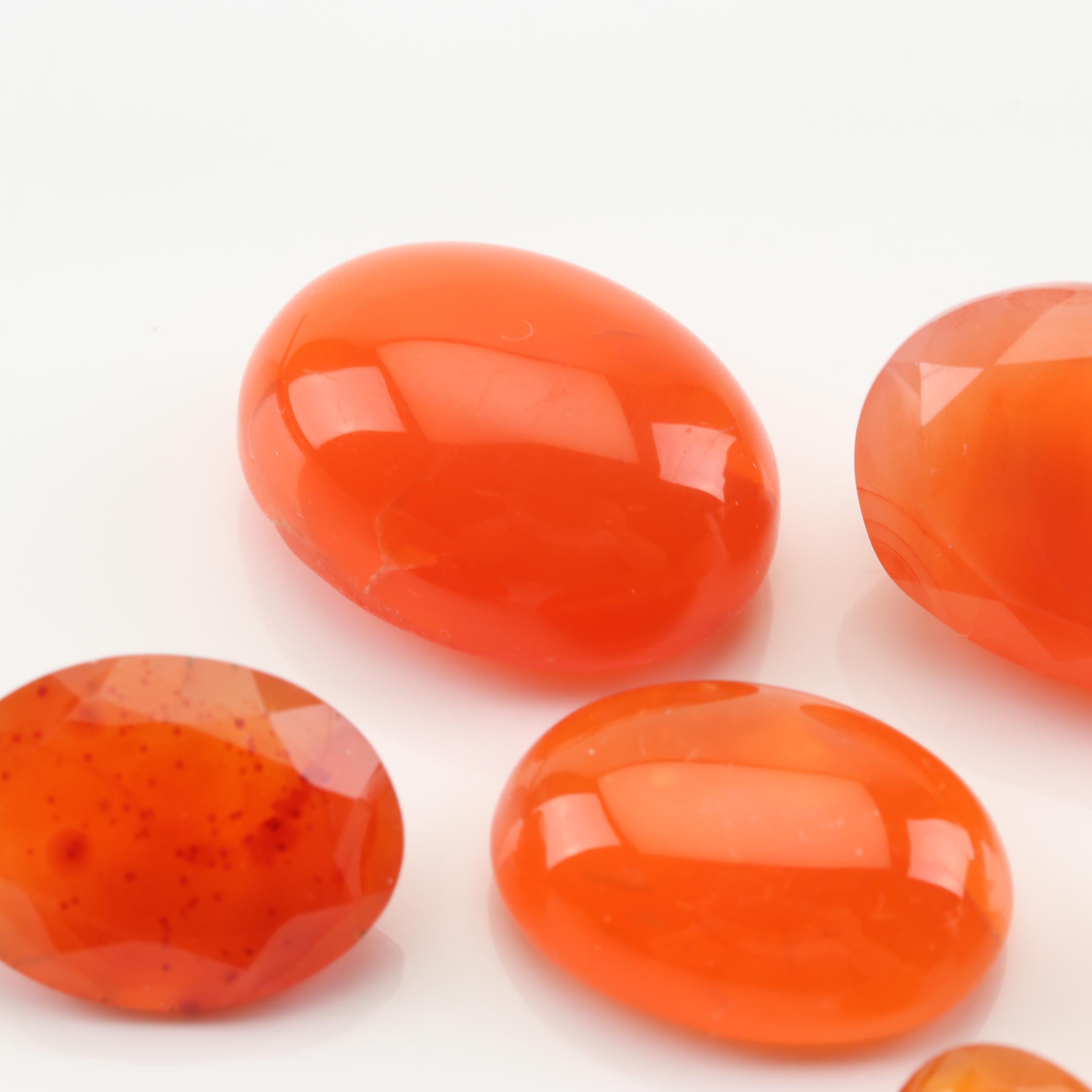 Loose 70.25 CTW Carnelian Chalcedony Gemstones