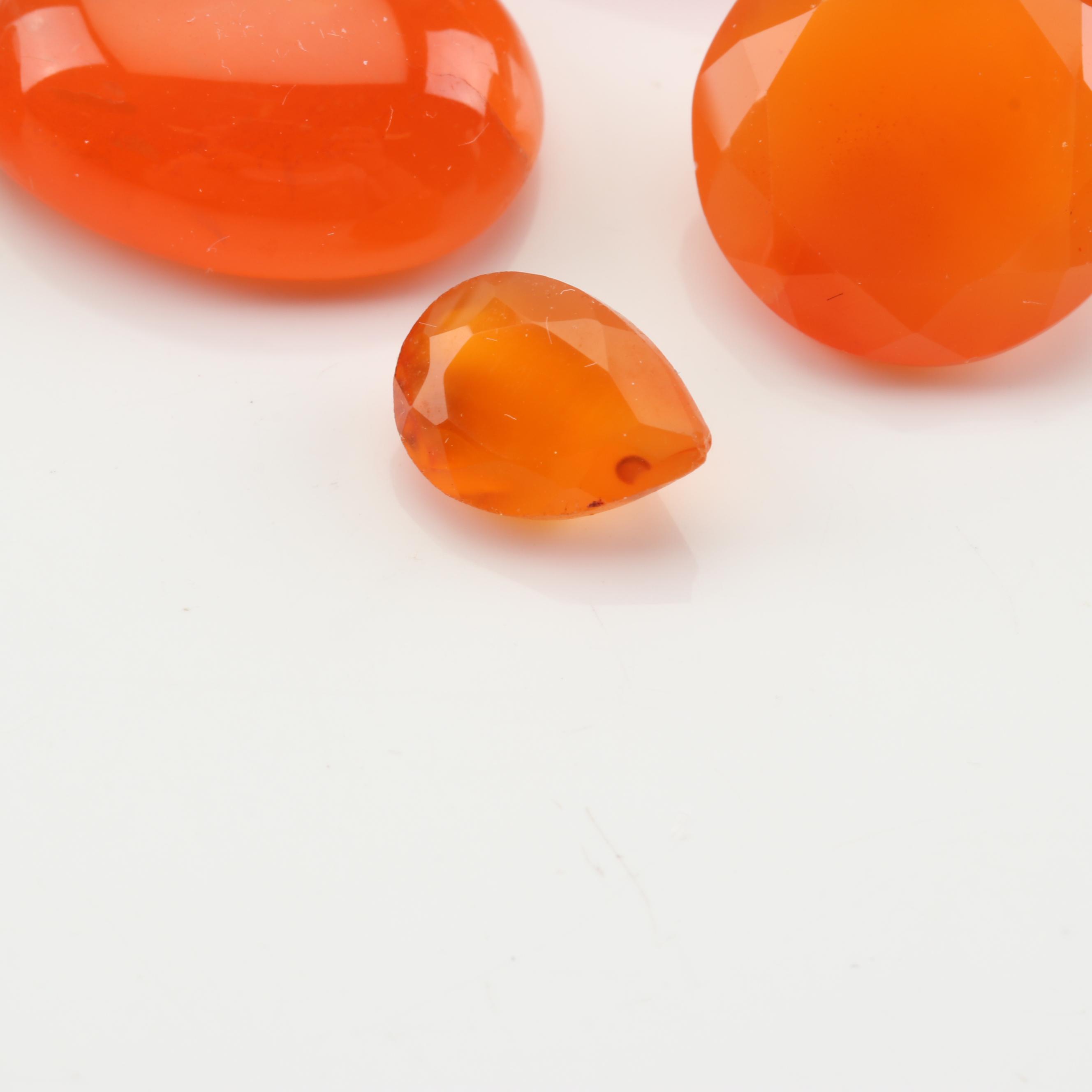 Loose 70.25 CTW Carnelian Chalcedony Gemstones