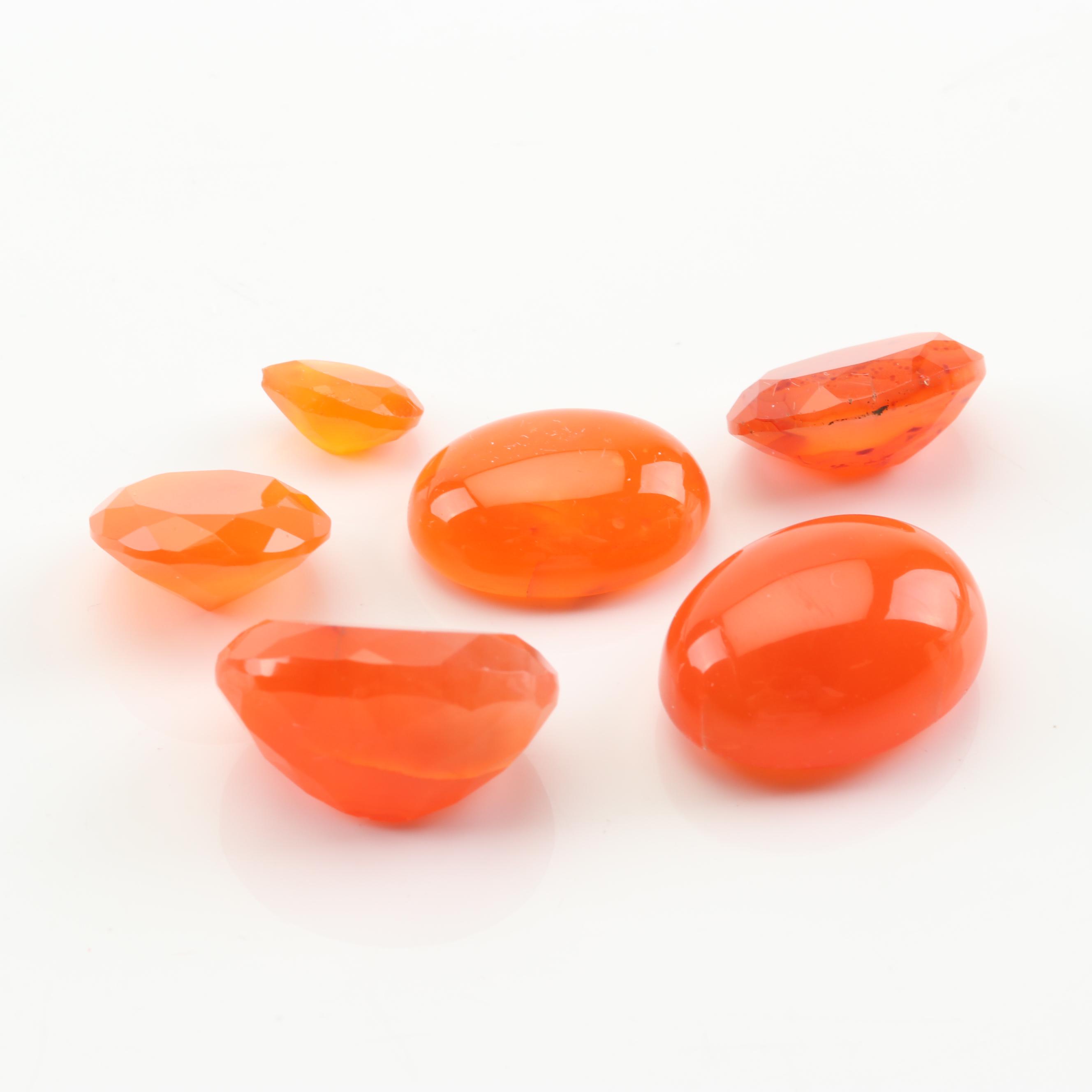 Loose 70.25 CTW Carnelian Chalcedony Gemstones