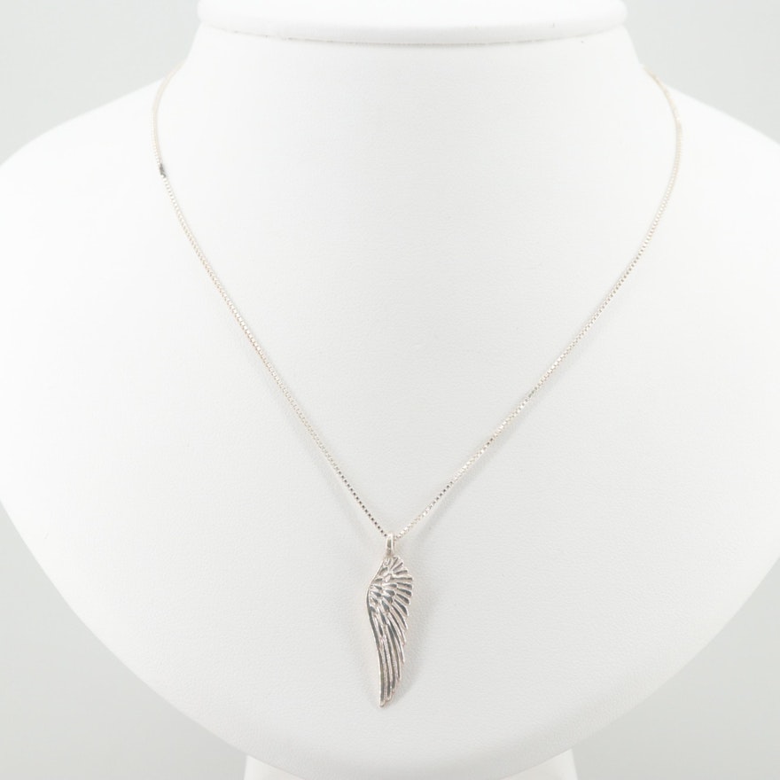 Sterling Silver Wing Pendant Necklace