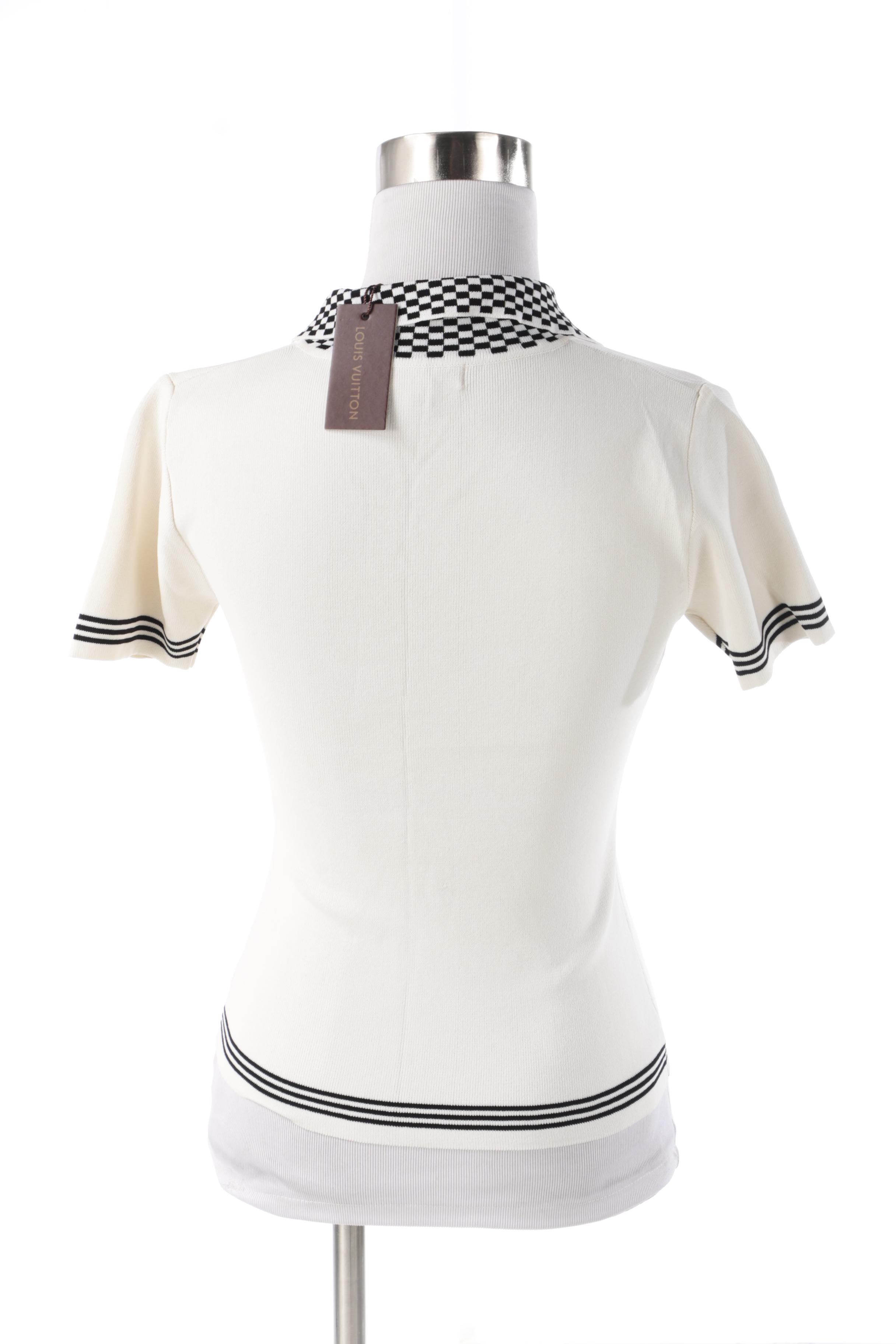 Louis Vuitton Paris Damier Collar Knit Polo Shirt