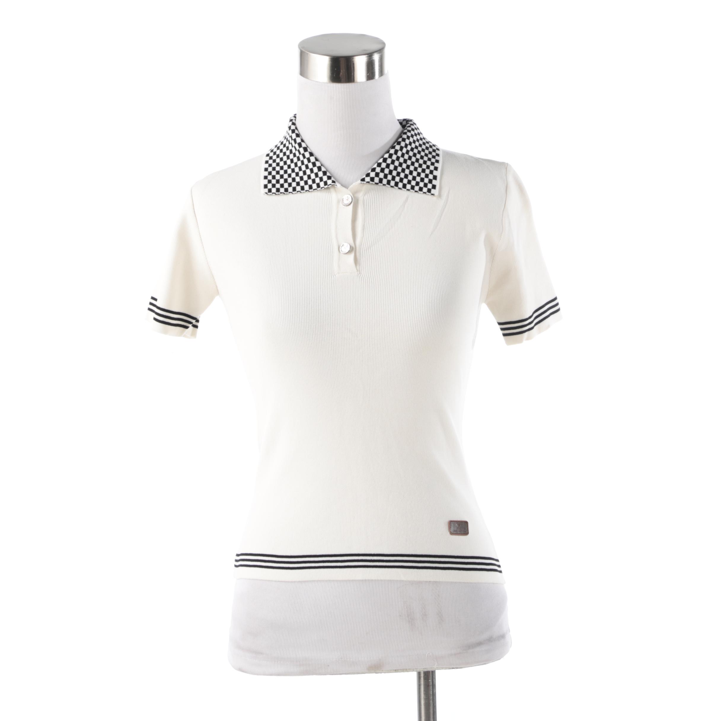 Louis Vuitton Paris Damier Collar Knit Polo Shirt