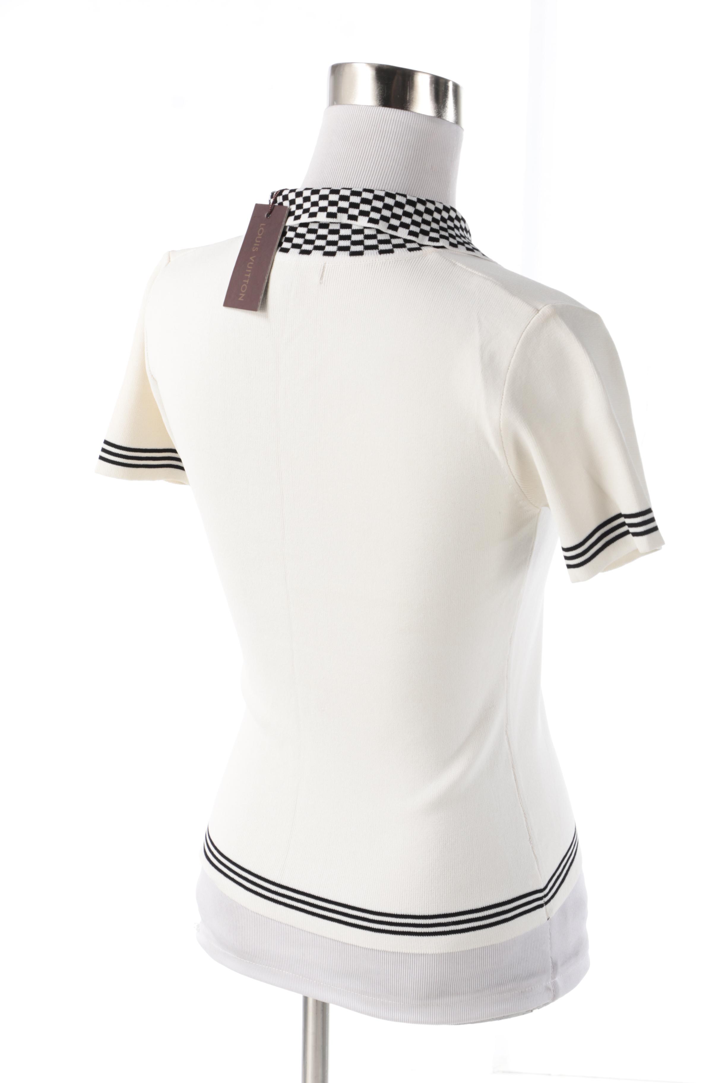 Louis Vuitton Paris Damier Collar Knit Polo Shirt