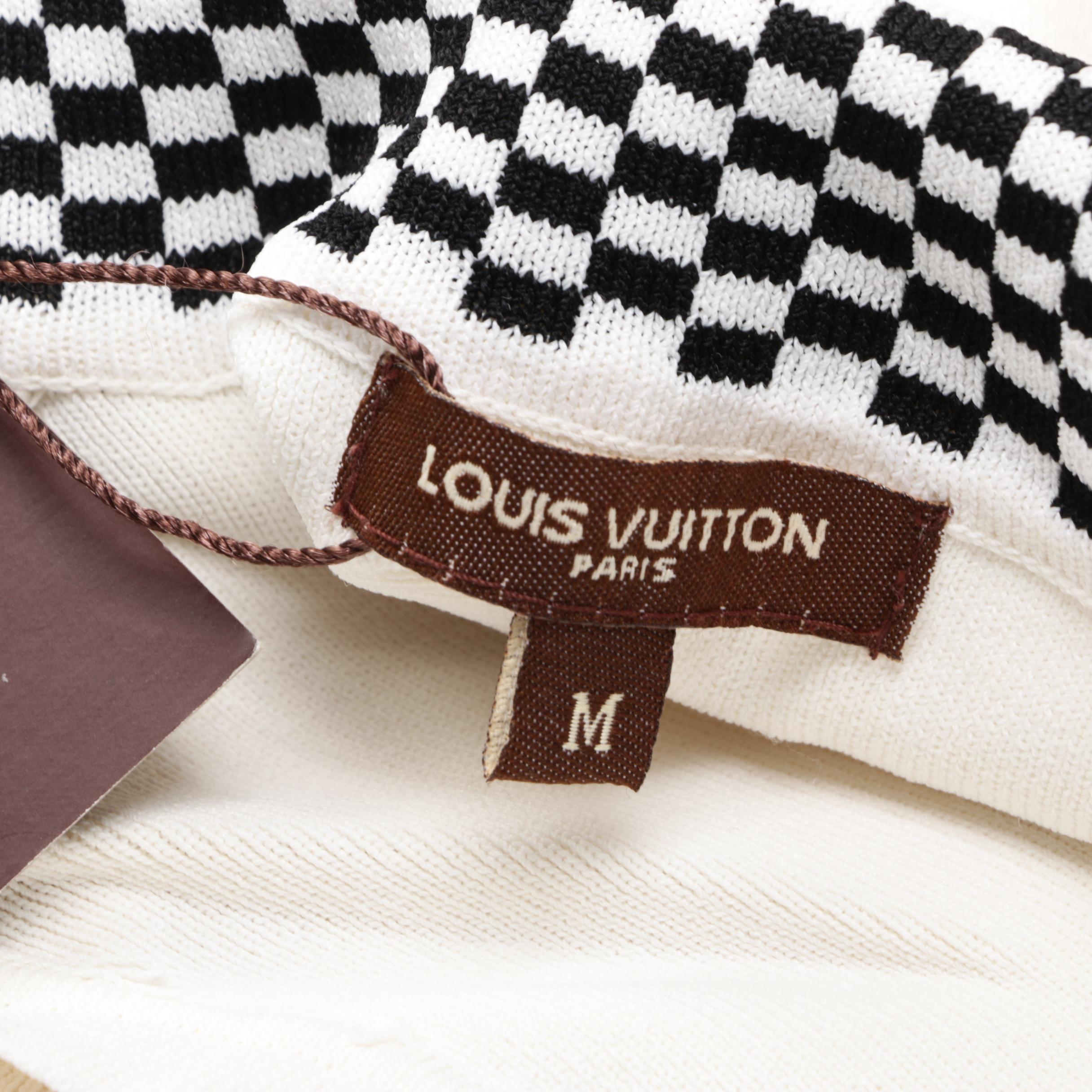 Louis Vuitton Paris Damier Collar Knit Polo Shirt