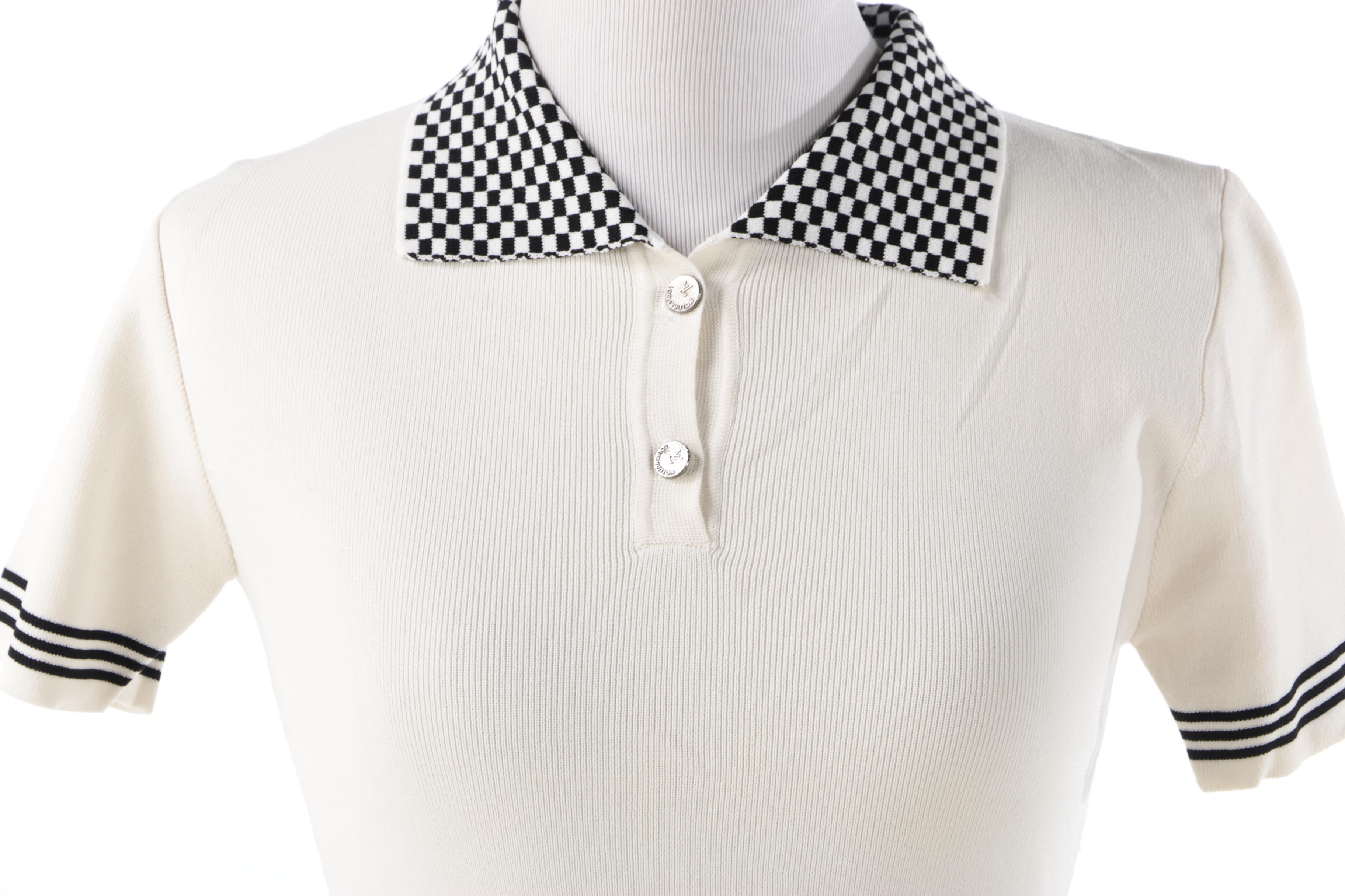 Louis Vuitton Paris Damier Collar Knit Polo Shirt