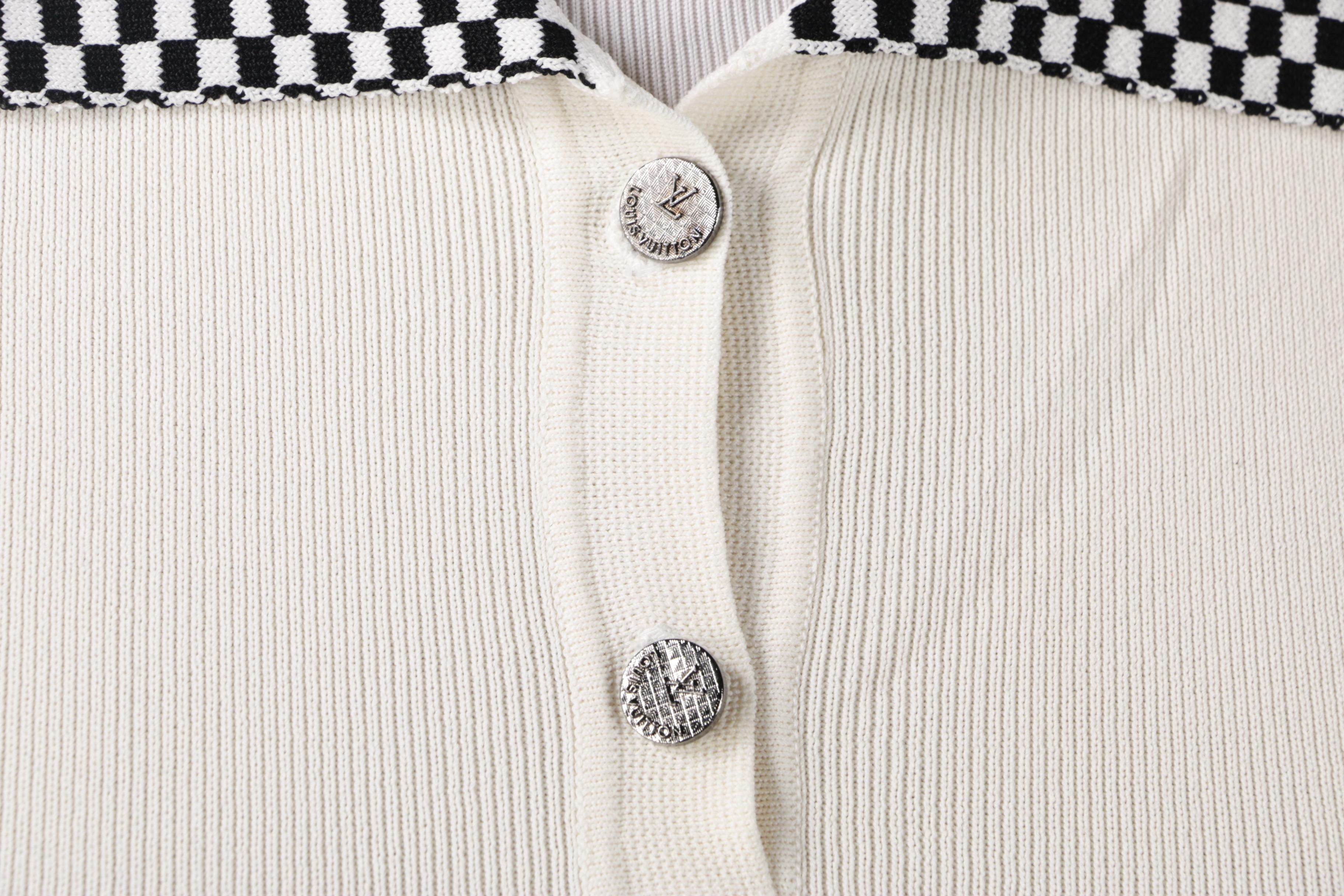 Louis Vuitton Paris Damier Collar Knit Polo Shirt